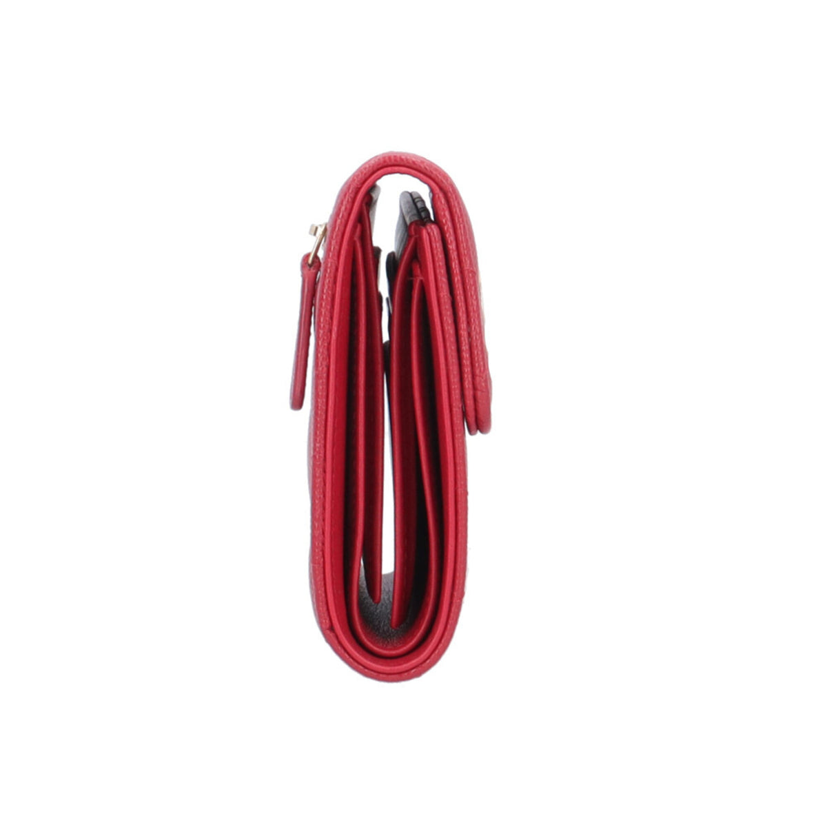 Chanel Matelasse Red Color Grained Calfskin Wallet (Tri-Fold) (Pre-Owned)