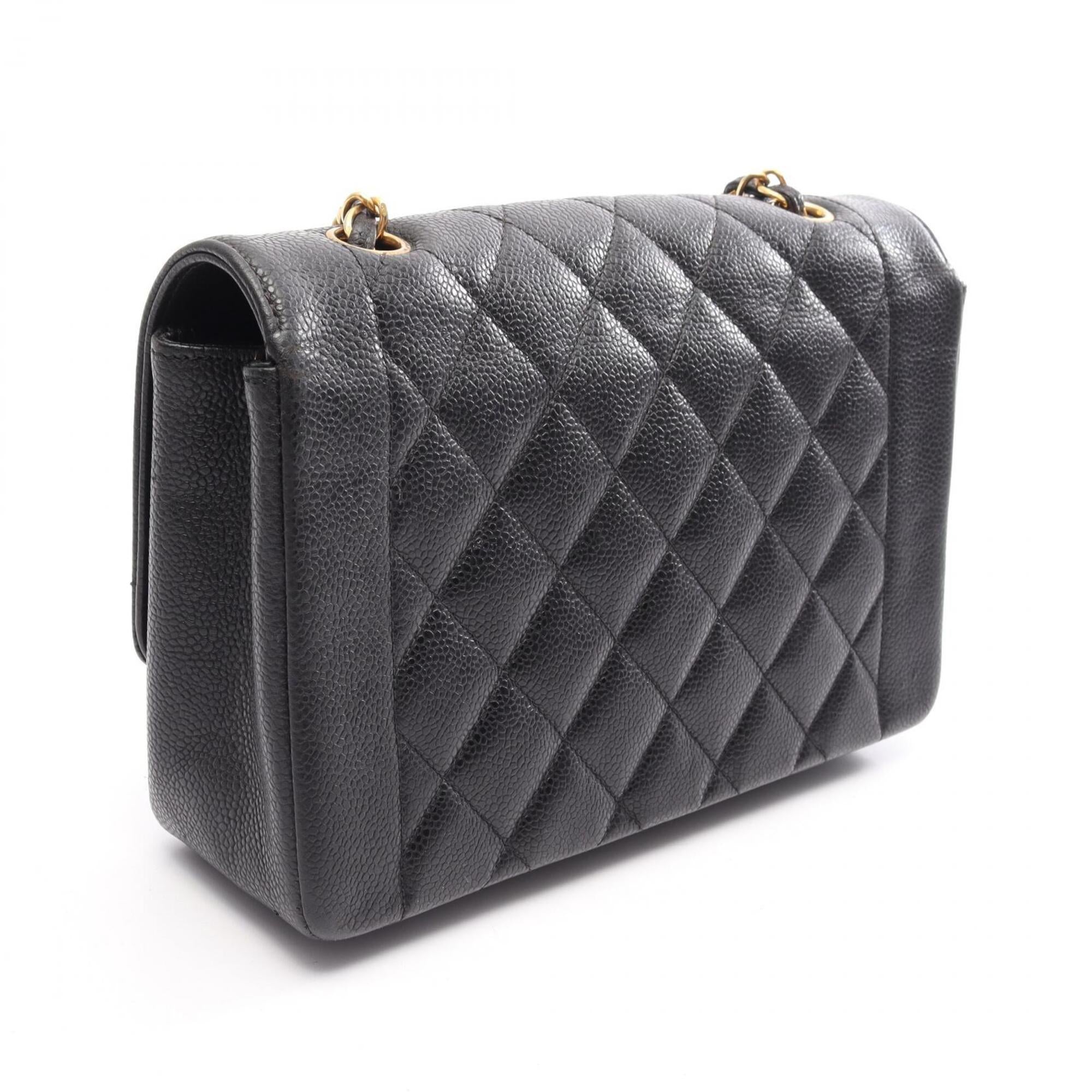 Chanel Black Grained Calfskin Handbag Shoulder Bag (Pre-Owned)