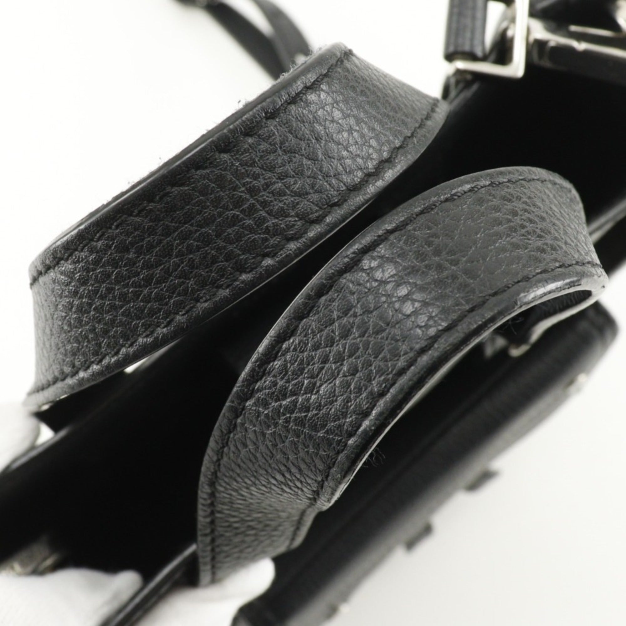 Christian Dior Black Leather Handbag Shoulder Bag Tote Bag (Pre-Owned)