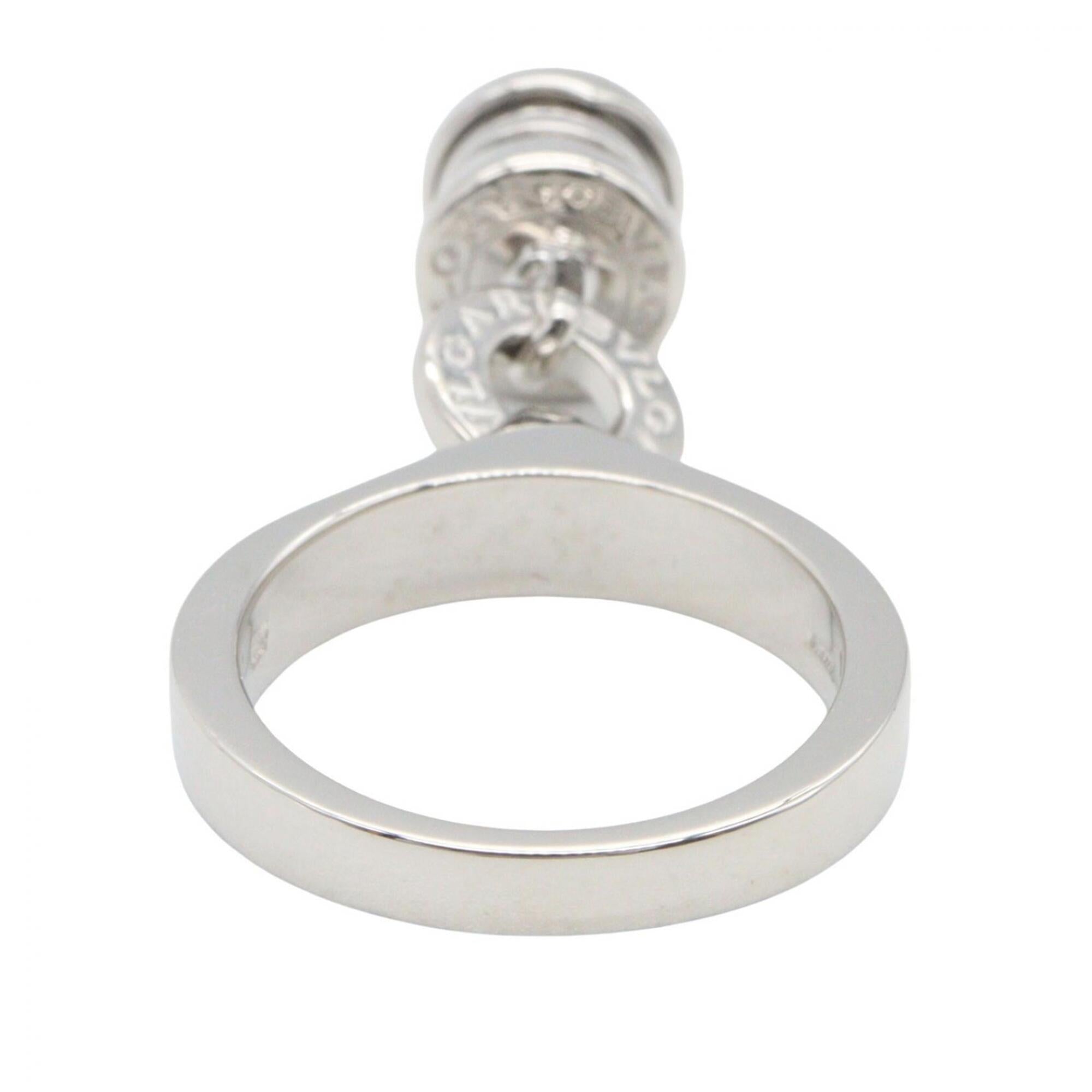 Bvlgari Silver Clear White Gold (18K) Band Ring (Pre-Owned)