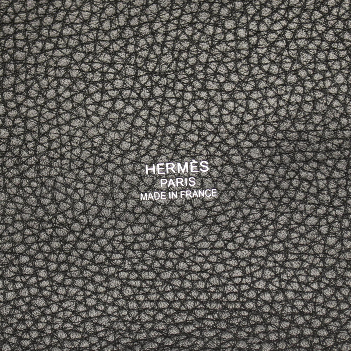 Hermes Black Brown Khaki Taurillon Clemence Leather Handbag Tote Bag (Pre-Owned)