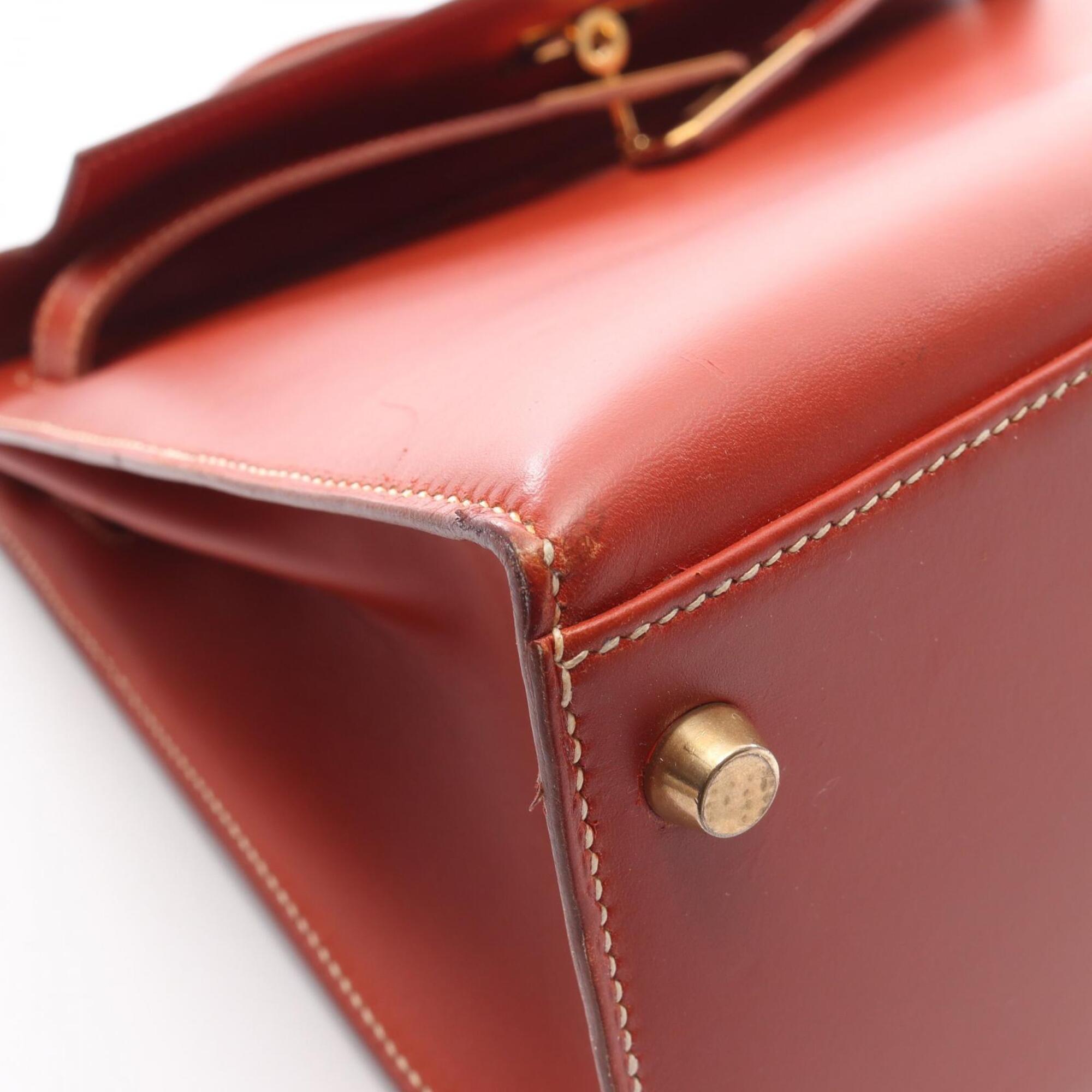 Hermes Brown Box Calf Leather Handbag (Pre-Owned)