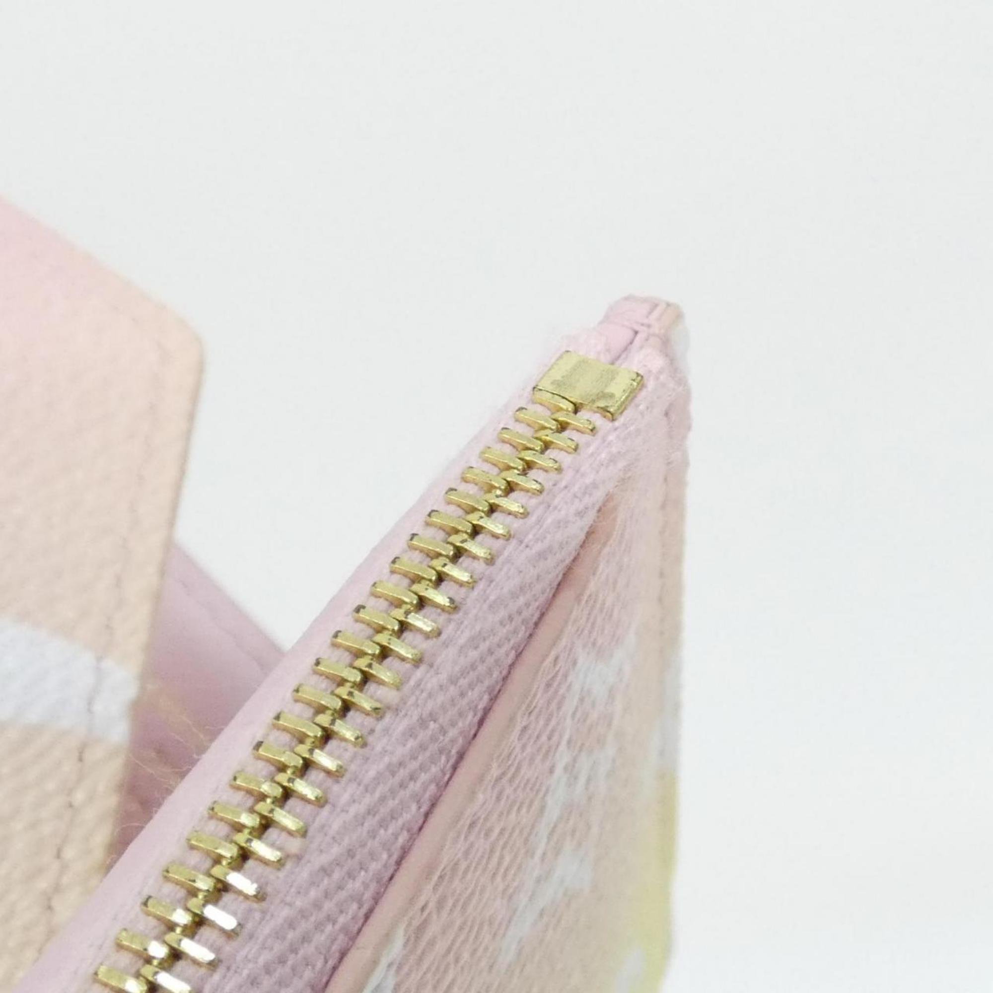 Louis Vuitton Rose Coated Canvas Wallet (Tri-Fold) (Pre-Owned)