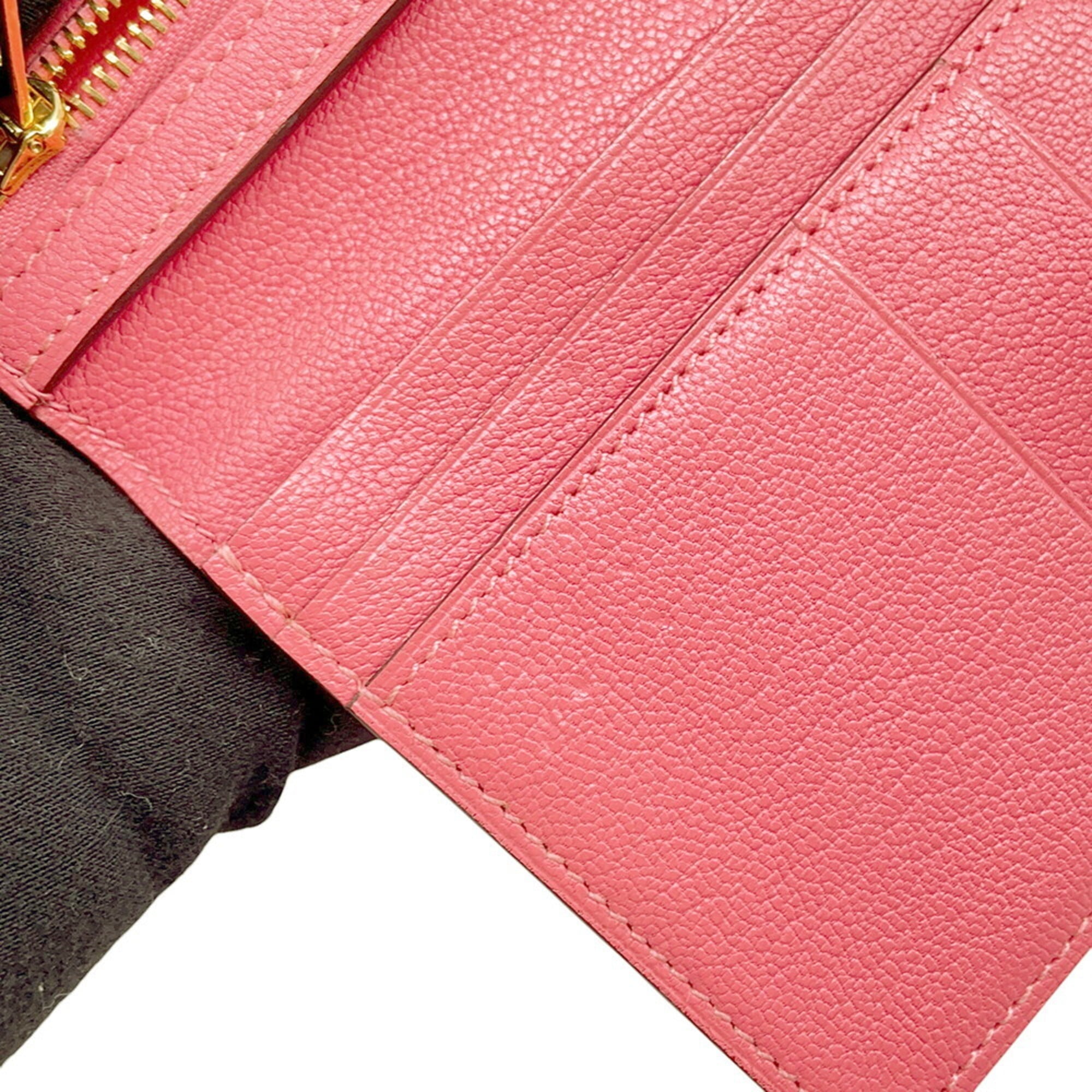 Hermes Pink Chevre Myzore Leather Long Wallet (Bi-Fold) (Pre-Owned)