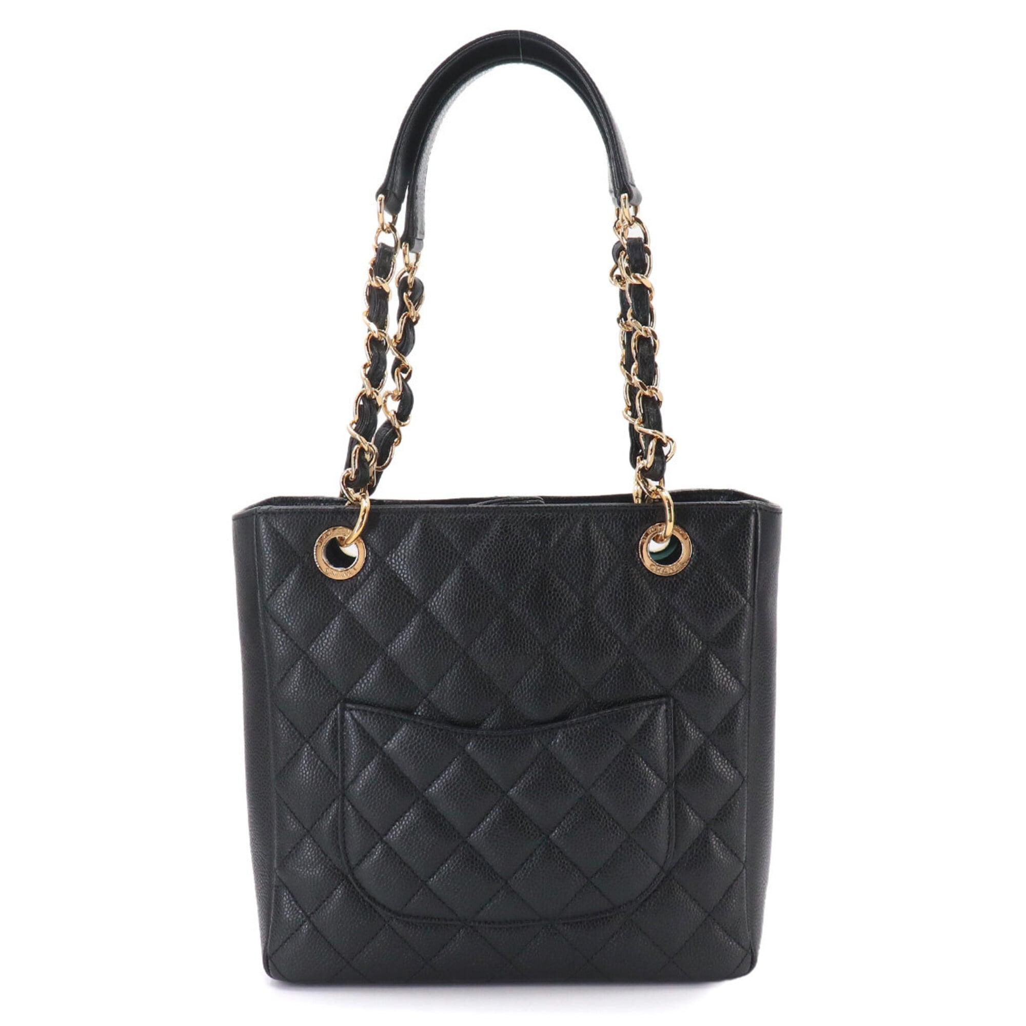 Chanel Matelasse Black Grained Calfskin Handbag Tote Bag (Pre-Owned)