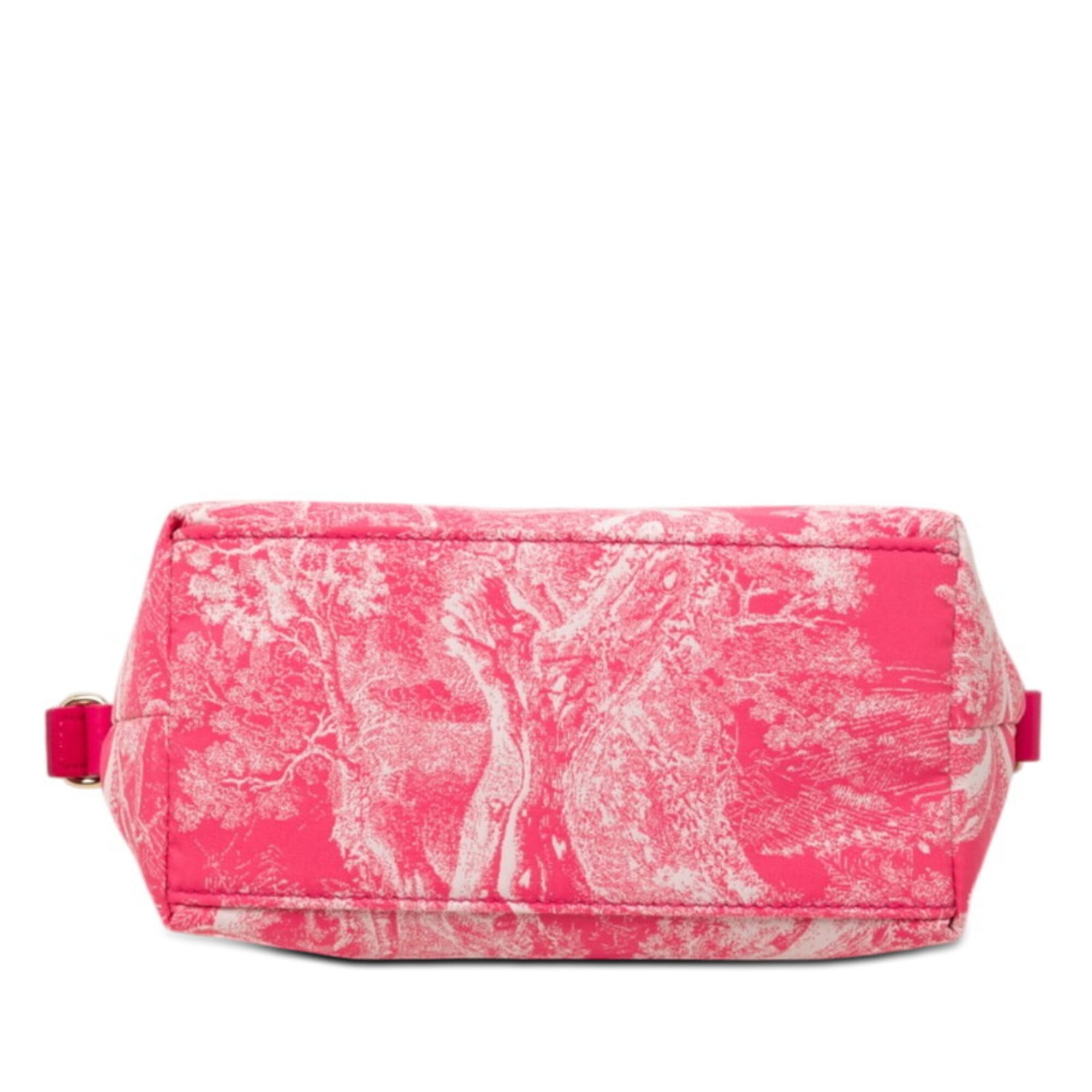 Christian Dior Pink Leather Canvas Handbag Pouch (Pre-Owned)