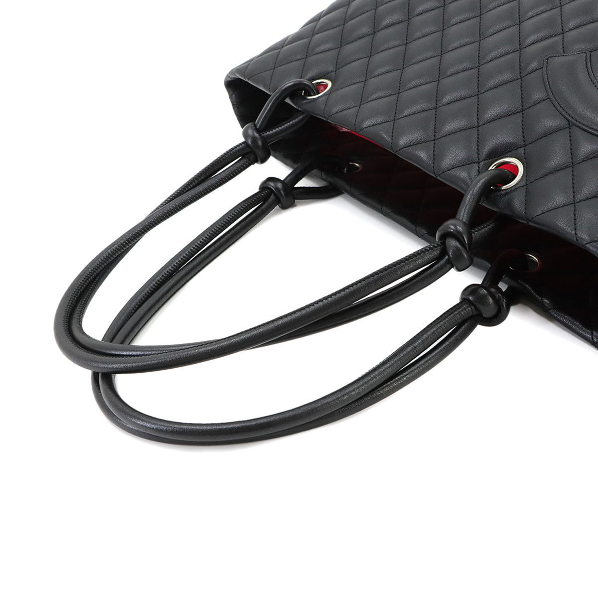 Chanel Black Leather Handbag Tote Bag (Pre-Owned)
