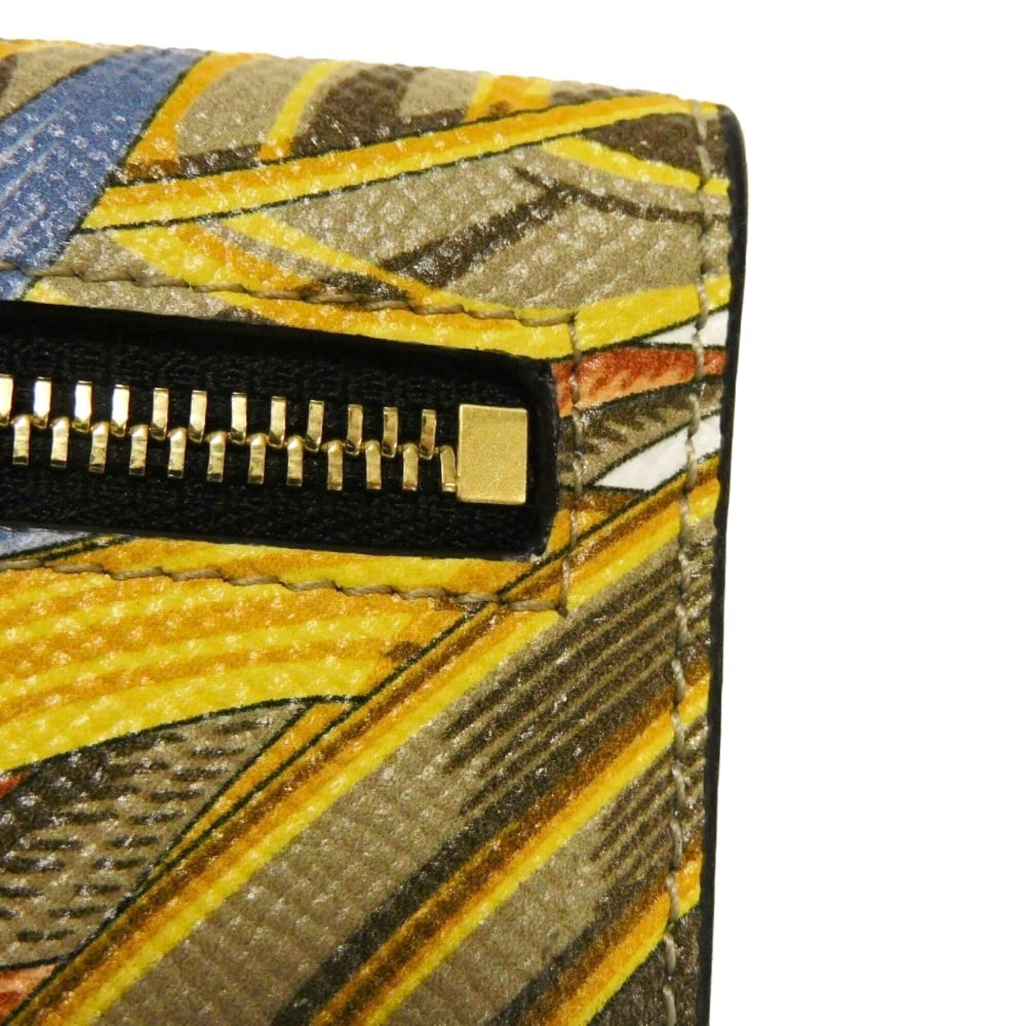 Salvatore Ferragamo Multi-Color Yellow Leather Wallet (Bi-Fold) (Pre-Owned)