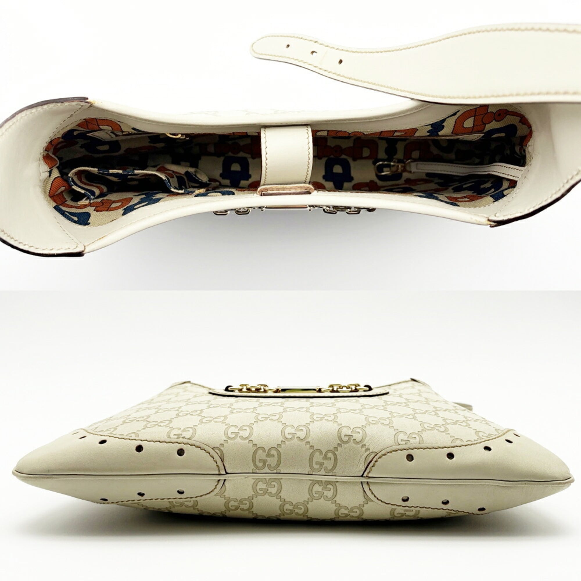 Gucci Ivory Leather Shoulder Bag (Pre-Owned)
