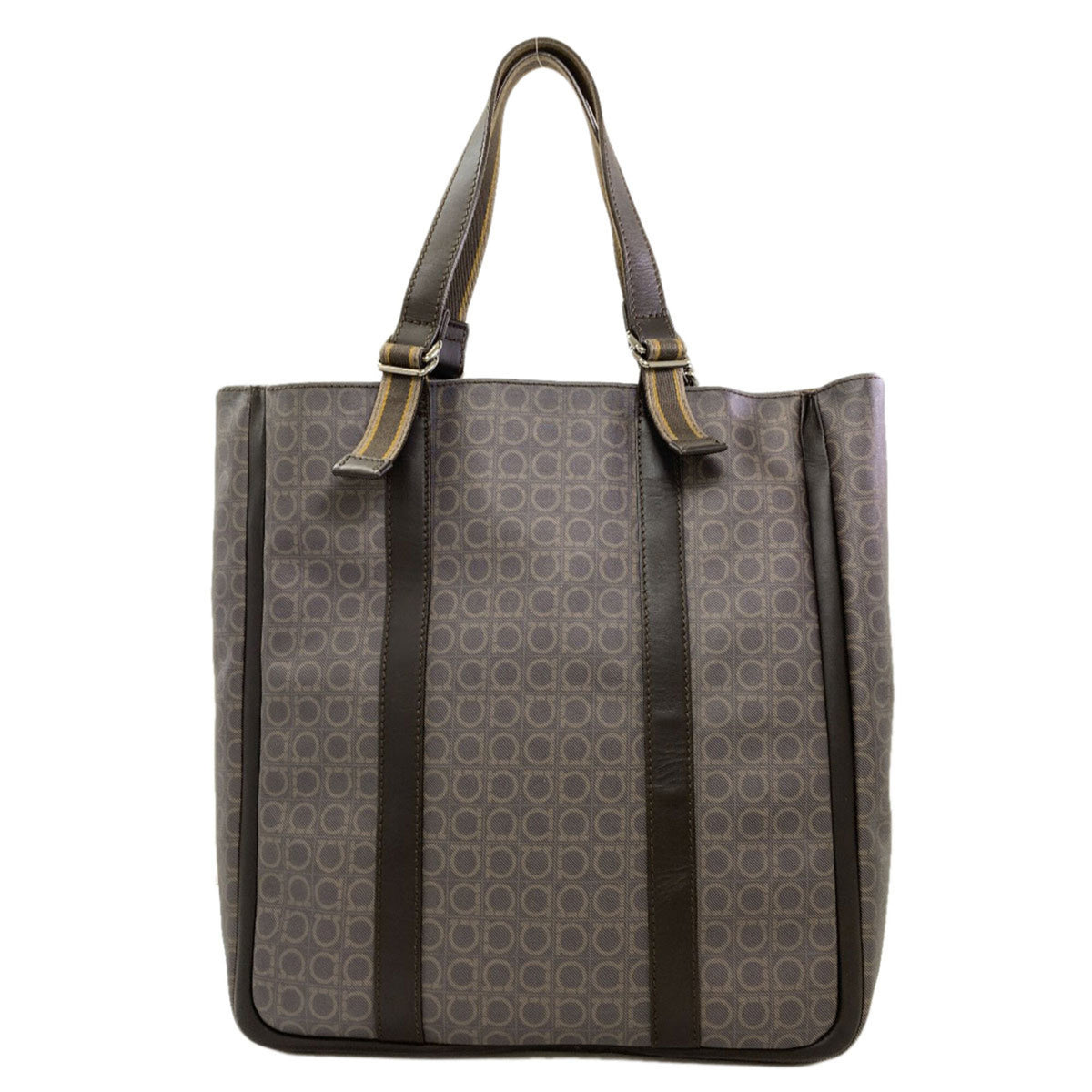 Salvatore Ferragamo Brown Pvc Tote Bag (Pre-Owned)
