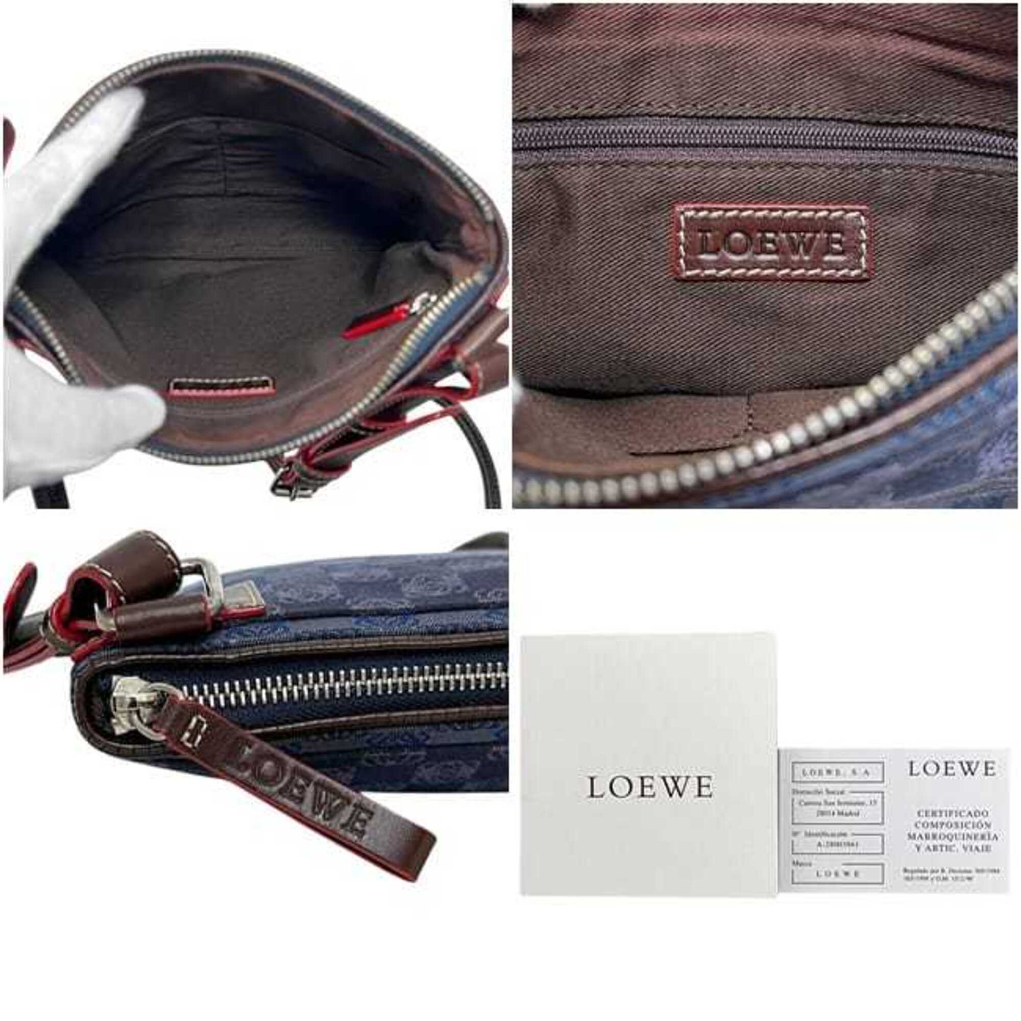 Loewe Canvas Leather Shoulder Bag (Pre-Owned)