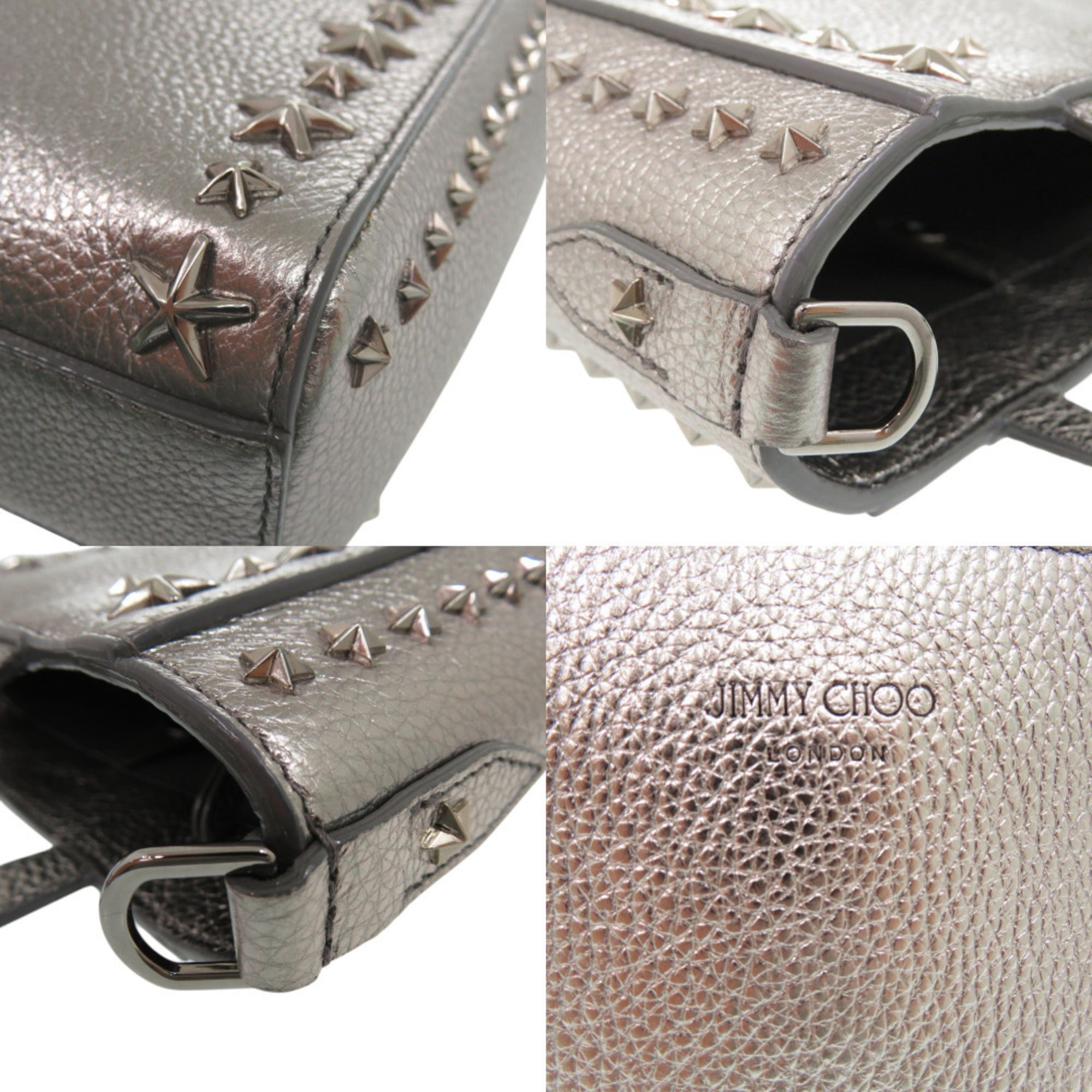 Jimmy Choo Silver Leather Handbag (Pre-Owned)