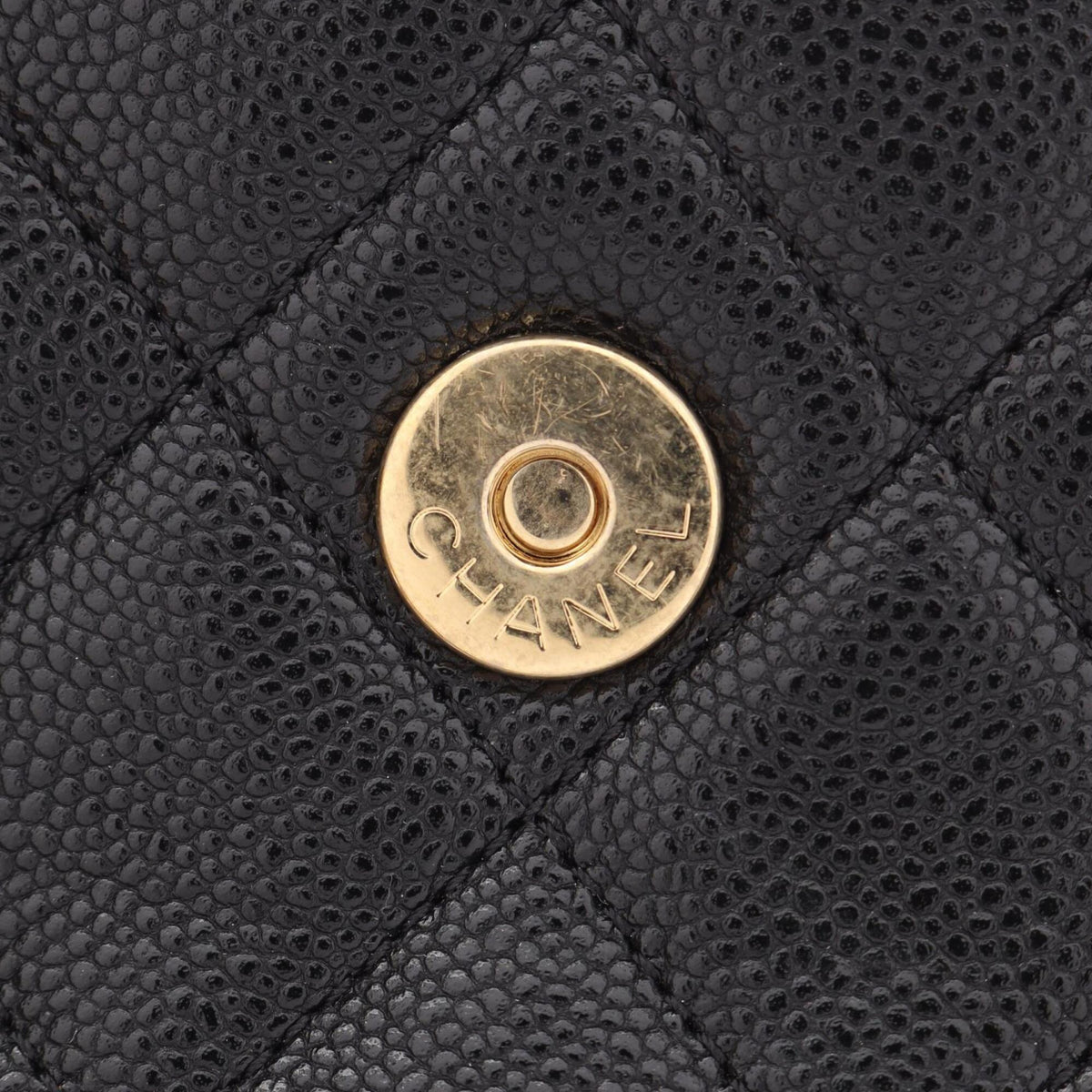Chanel Black Grained Calfskin Handbag Shoulder Bag (Pre-Owned)