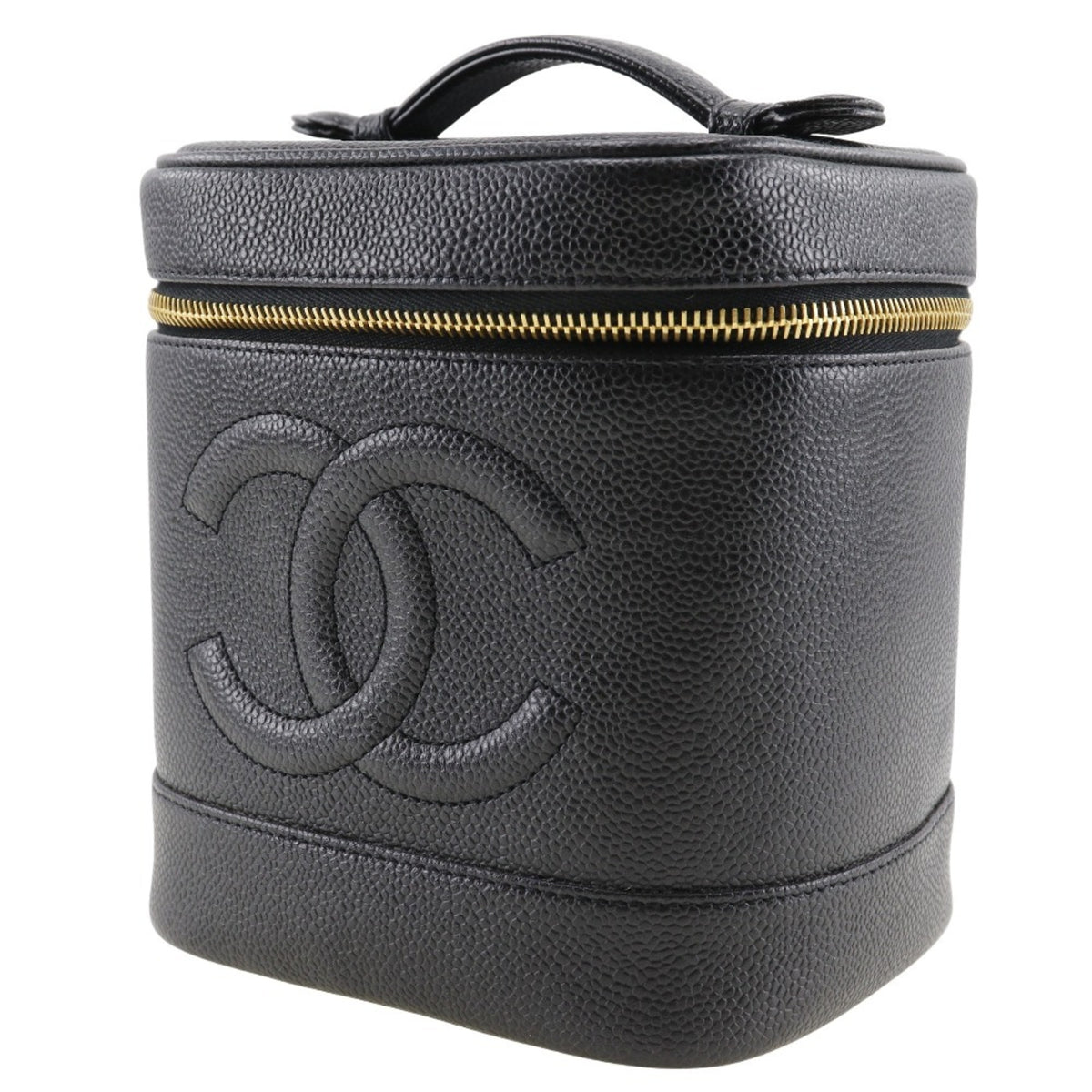 Chanel Black Caviar Leather Handbag Pouch (Pre-Owned)