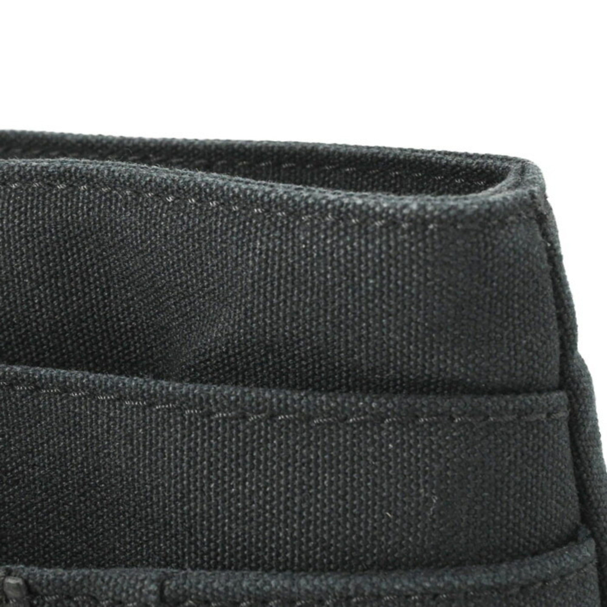 Hermes Black Brown Canvas Handbag (Pre-Owned)