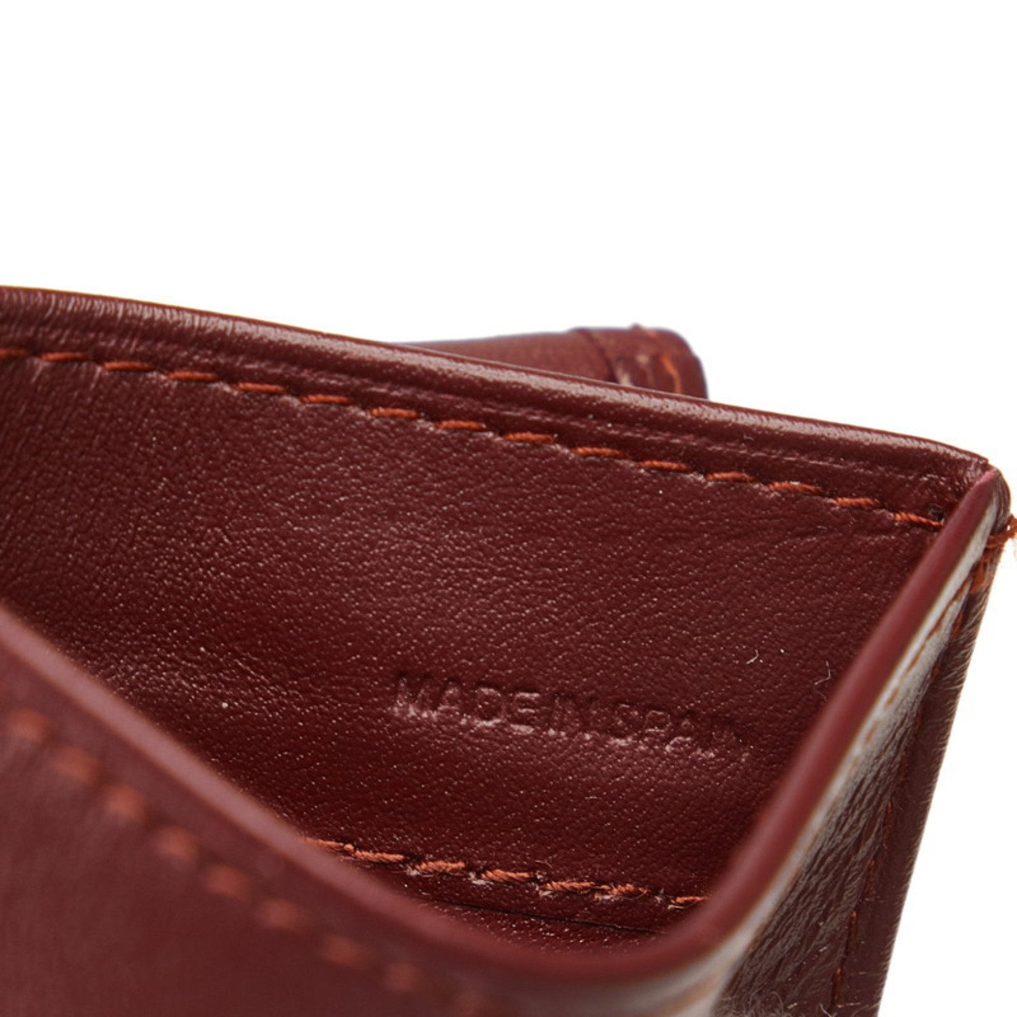 Cartier Wine Red Leather Coin Purse/Coin Case (Pre-Owned)