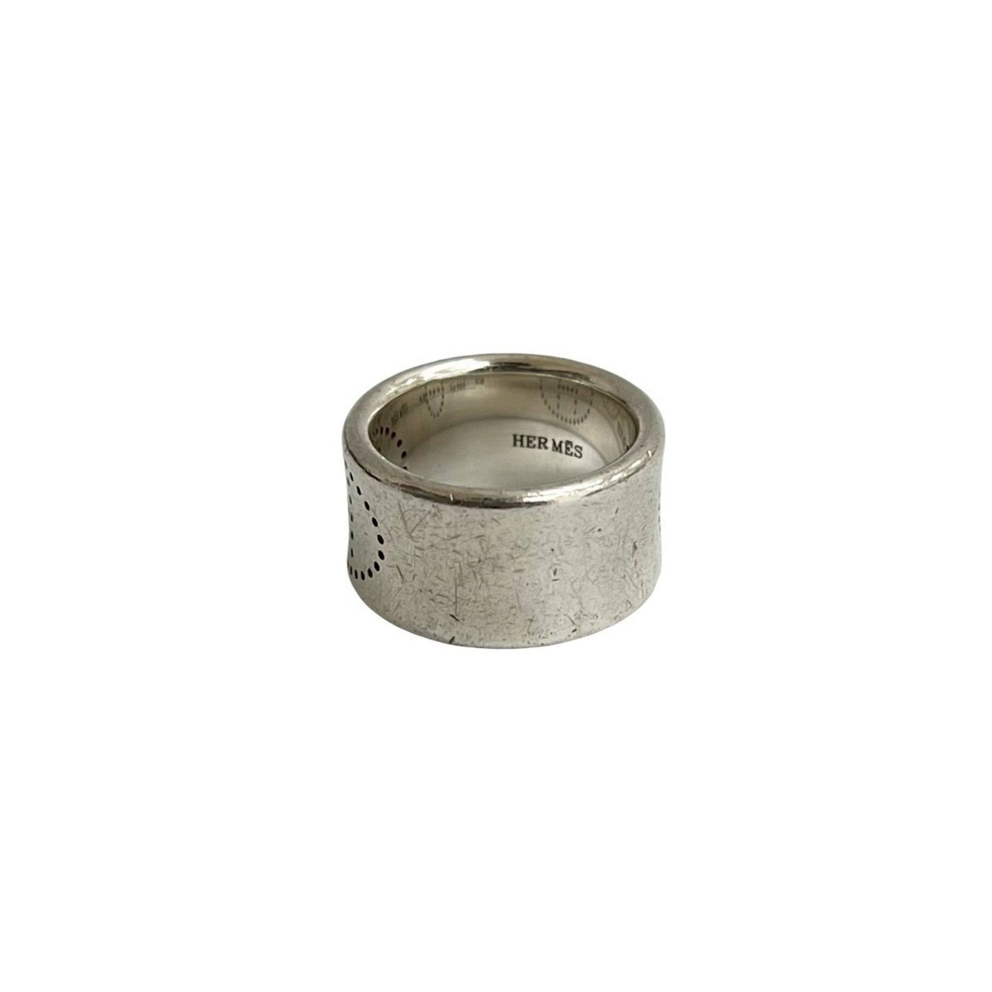 Hermes Silver Silver 925 Band Ring (Pre-Owned)