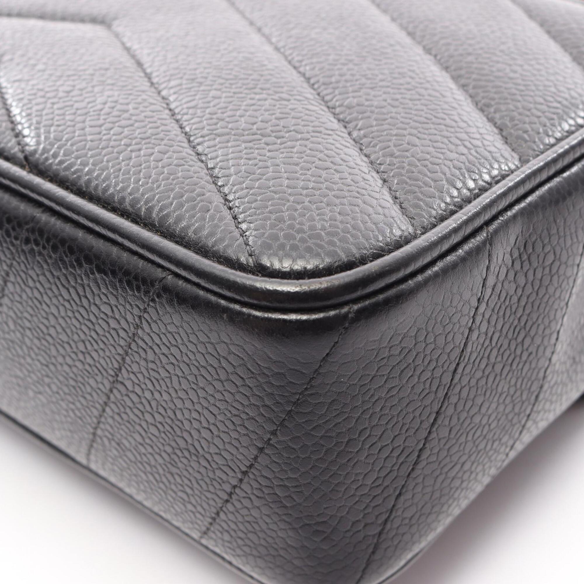 Chanel Black Leather Handbag Shoulder Bag (Pre-Owned)