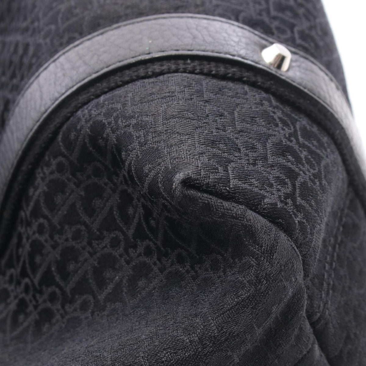 Christian Dior Black Canvas Leather Handbag Tote Bag (Pre-Owned)
