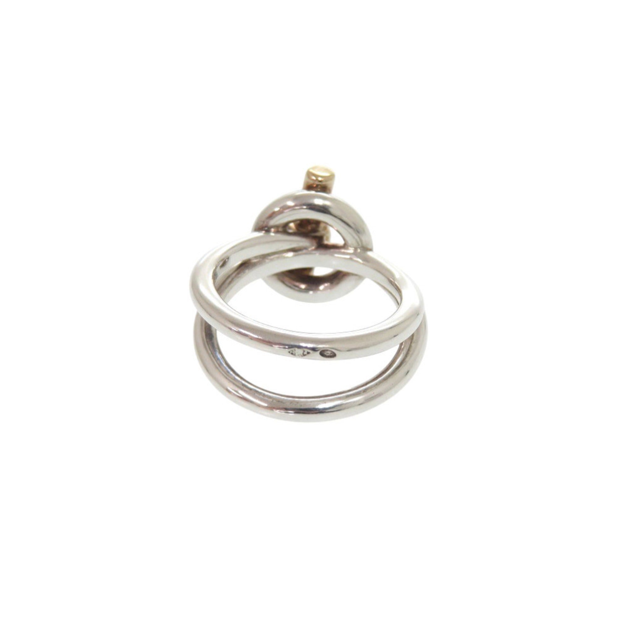 Hermes Gold Silver Gold (18K) Silver 925 Band Ring (Pre-Owned)