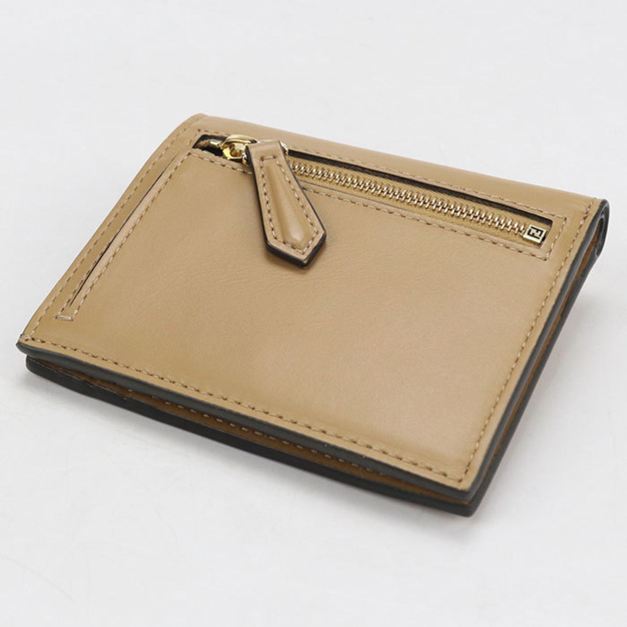 Fendi Zucca Beige Leather Wallet (Bi-Fold) (Pre-Owned)