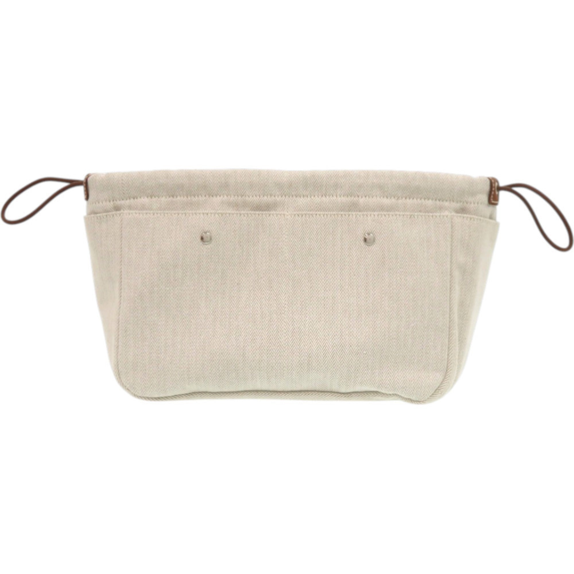 Hermes Beige Brown Cotton Pouch (Pre-Owned)