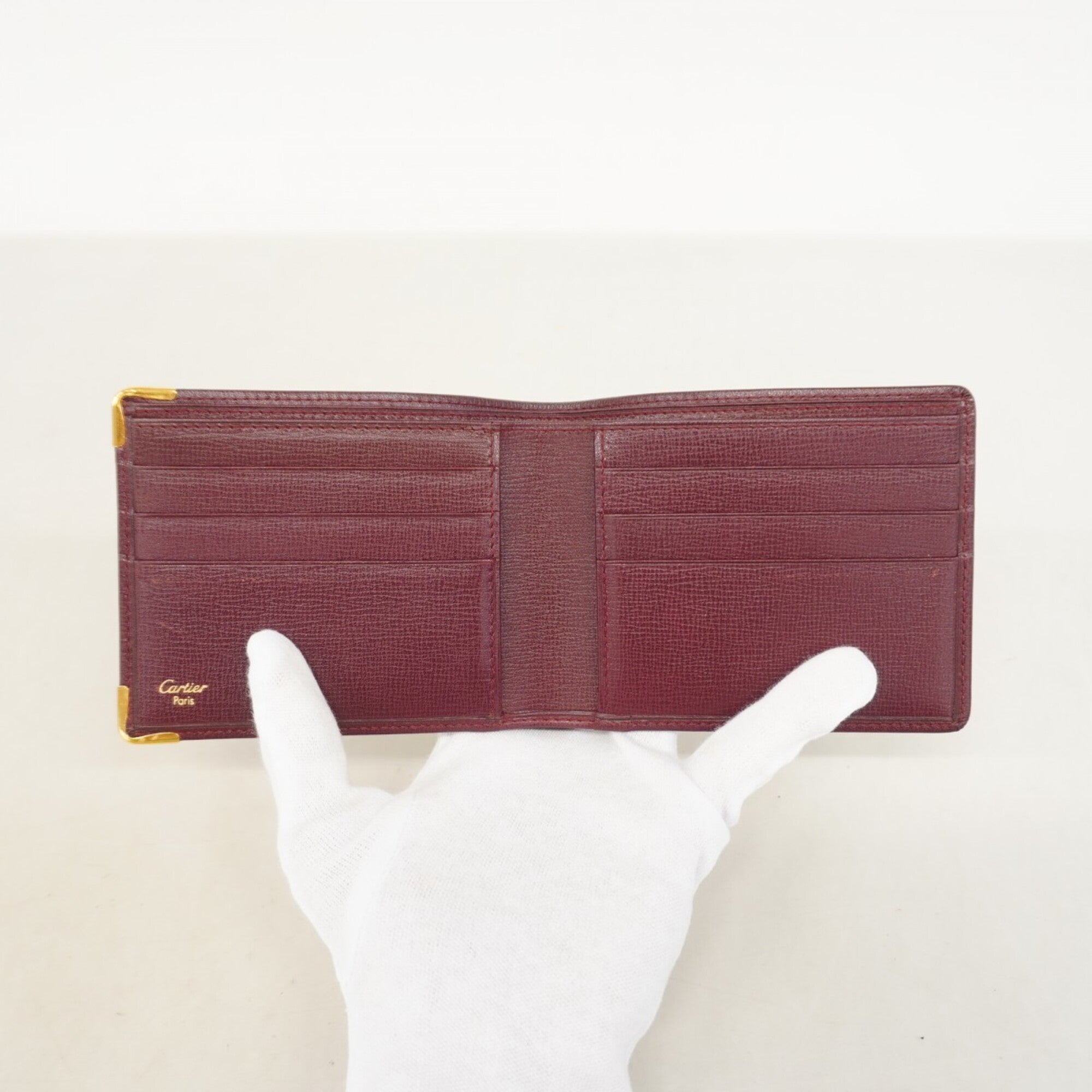 Cartier Bordeaux Leather Wallet (Bi-Fold) (Pre-Owned)