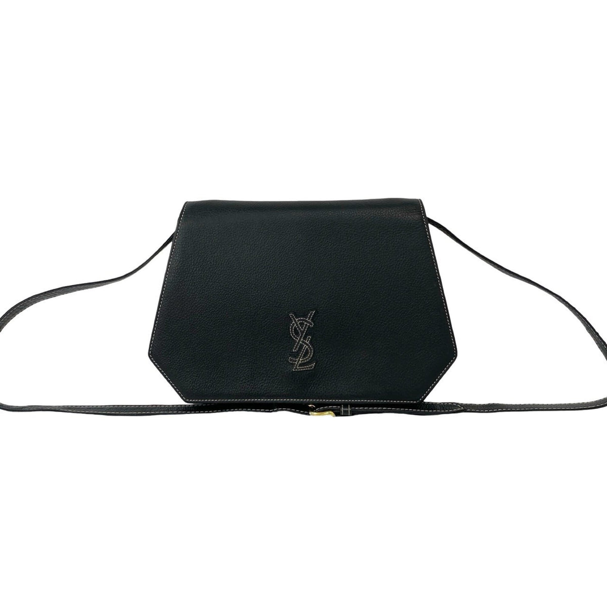 Yves Saint Laurent Black Leather Pochette Shoulder Bag (Pre-Owned)