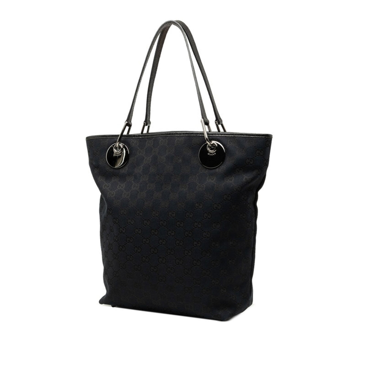 Gucci Black Gg Canvas Handbag Tote Bag (Pre-Owned)