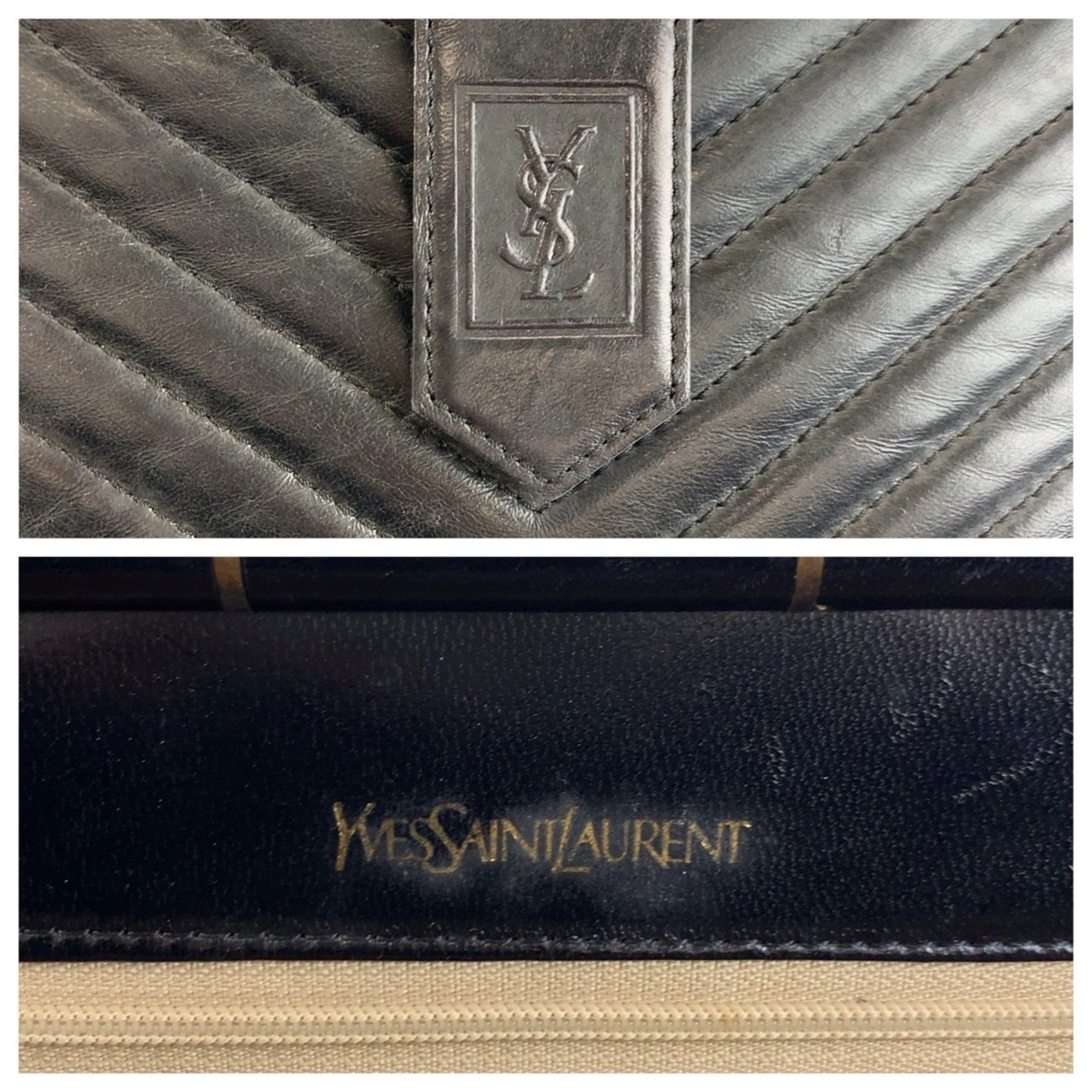 Yves Saint Laurent Black Leather Clutch Bag (Pre-Owned)