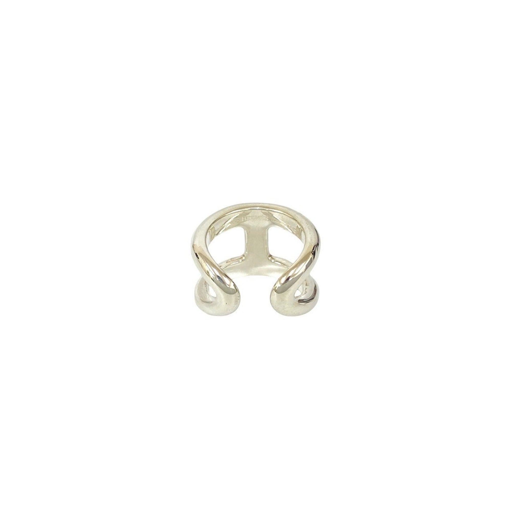 Hermes Silver Silver 925 Band Ring (Pre-Owned)