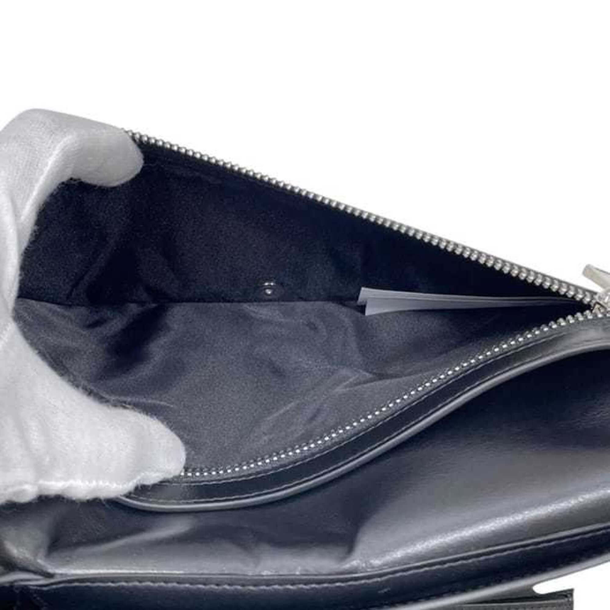 Versace Black Leather Clutch Bag (Pre-Owned)