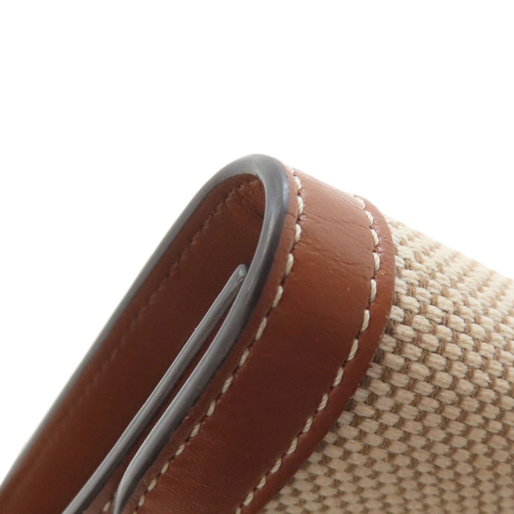 Celine Brown Canvas Leather Wallet (Tri-Fold) (Pre-Owned)