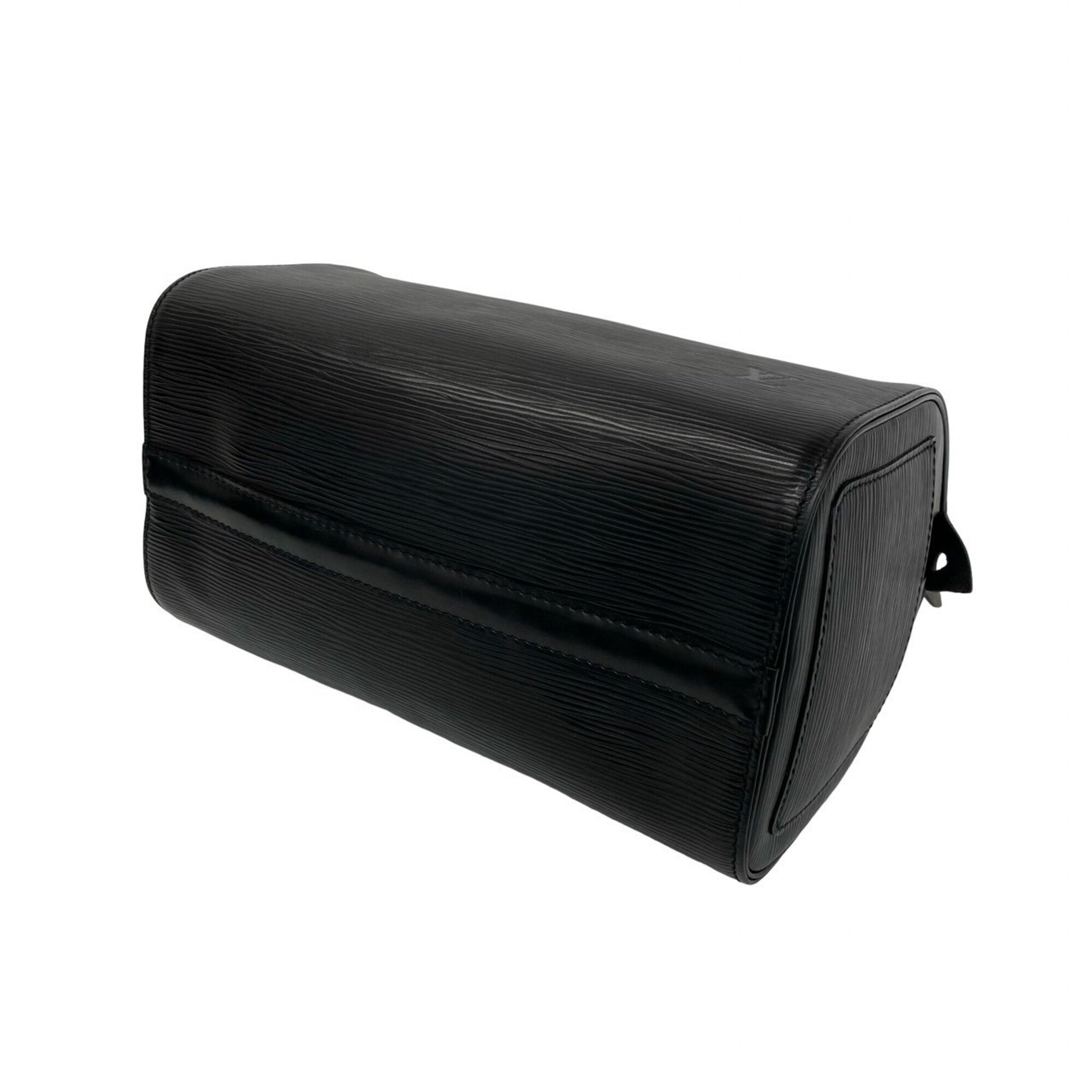 Louis Vuitton Black Leather Boston Bag Handbag (Pre-Owned)