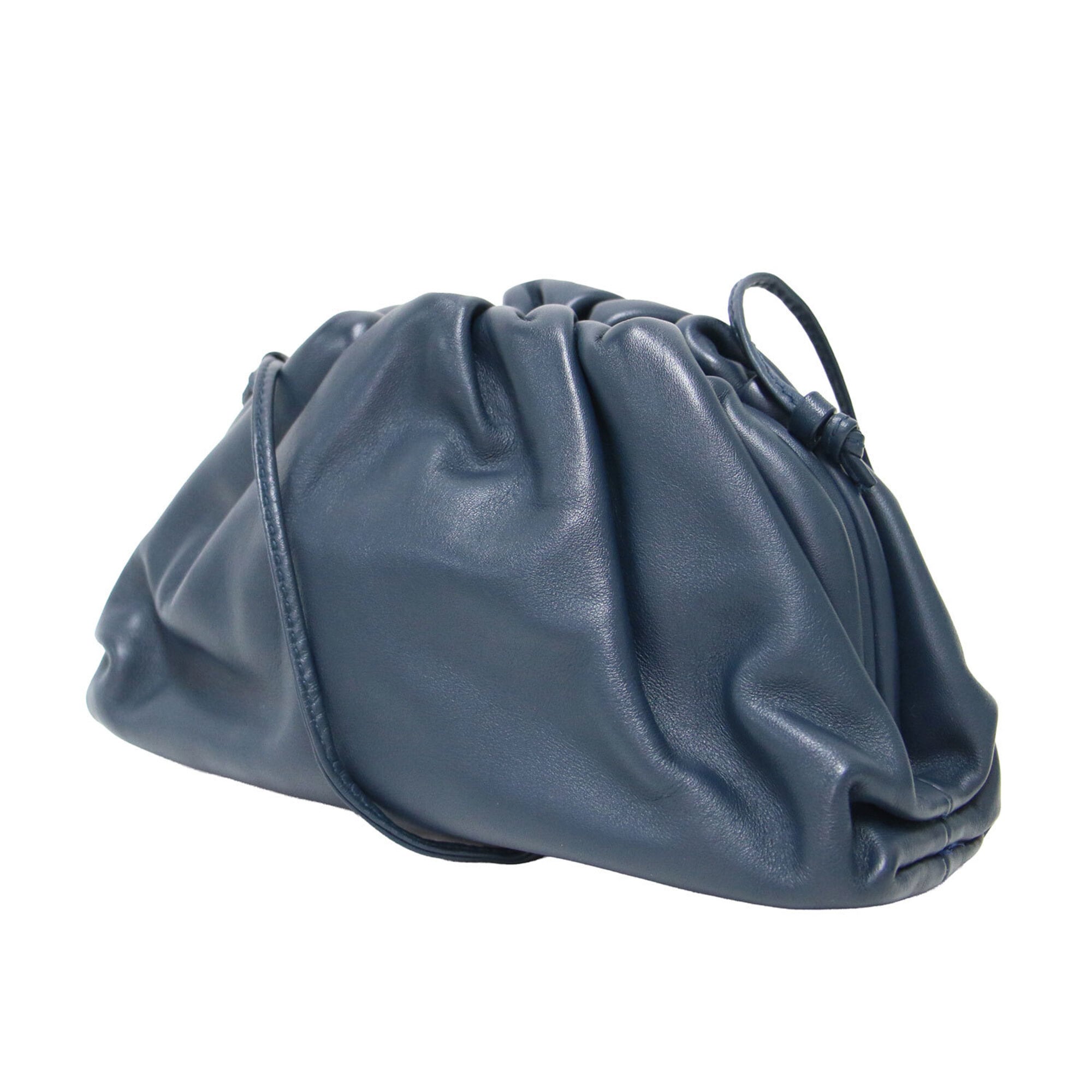 Bottega Veneta Navy Leather Pochette Shoulder Bag (Pre-Owned)