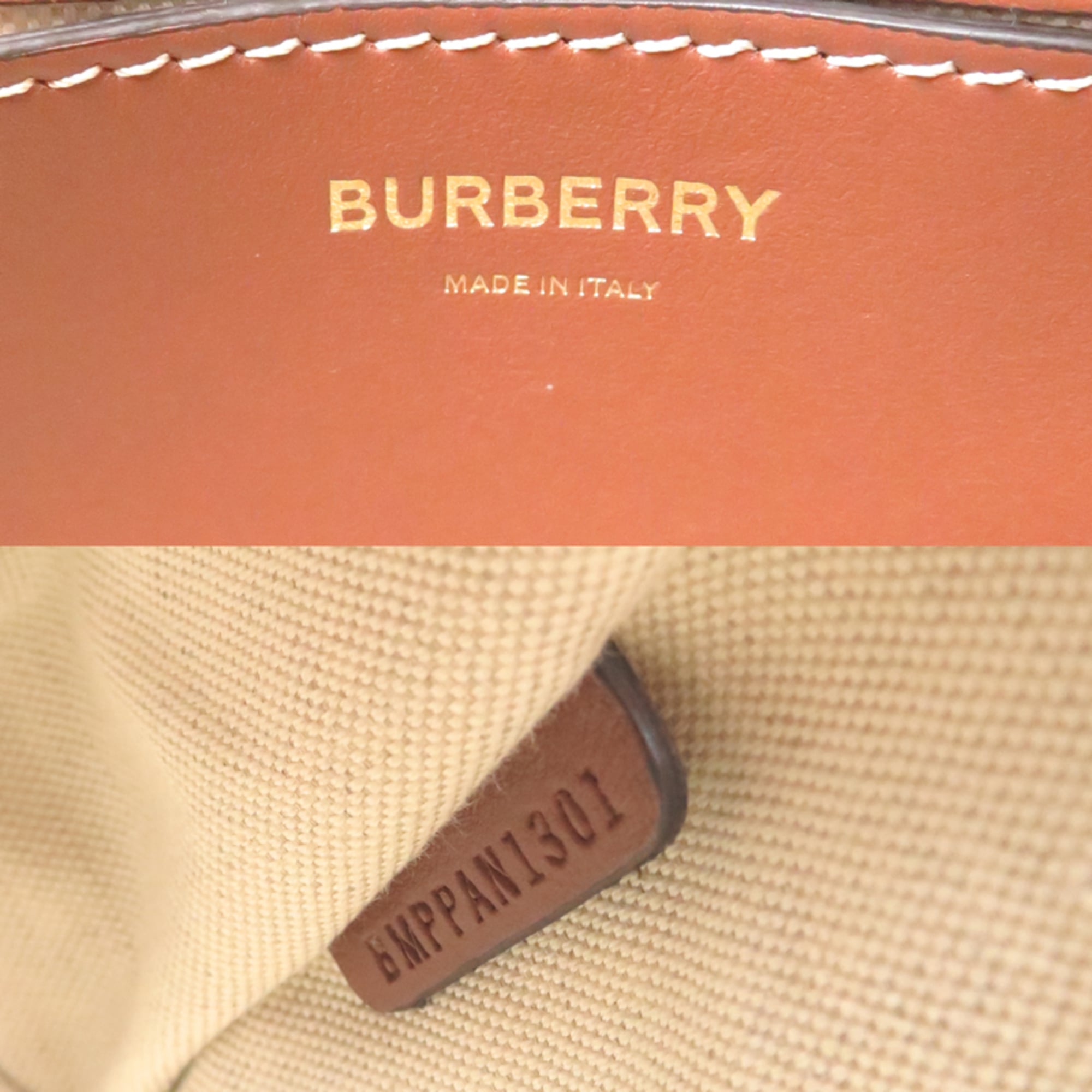 Burberry Beige Brown Canvas Leather Shoulder Bag (Pre-Owned)