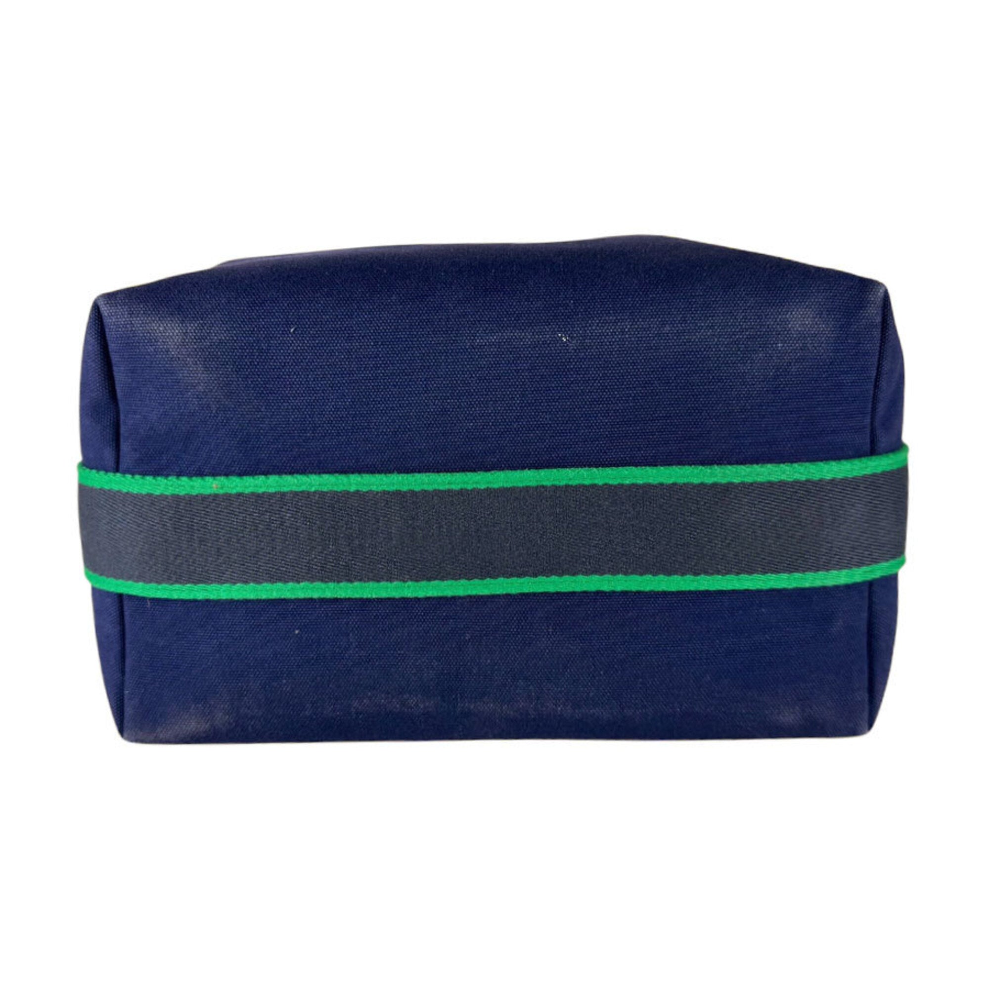 Hermes Blue Green Canvas Pouch (Pre-Owned)