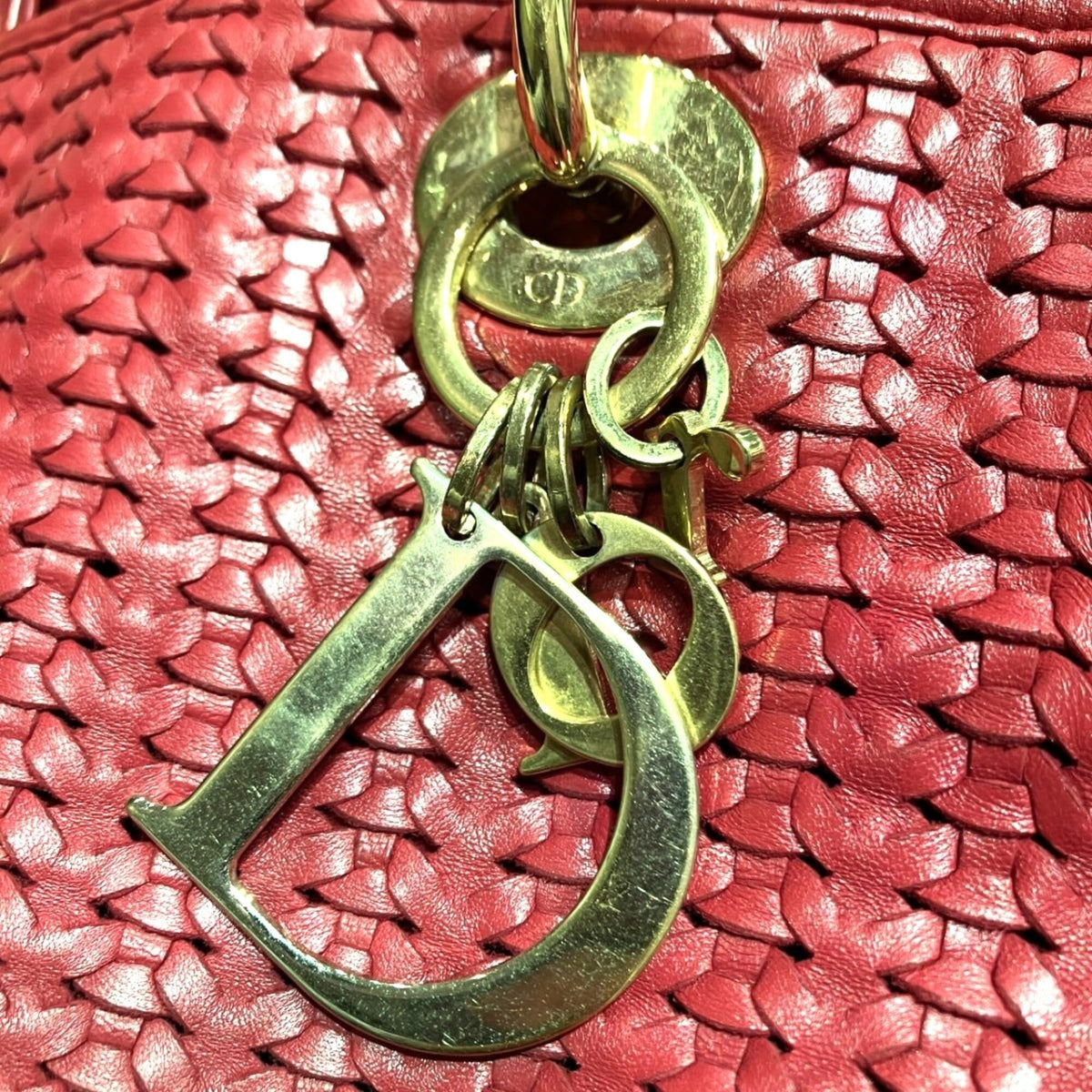 Christian Dior Red Color Leather Handbag (Pre-Owned)
