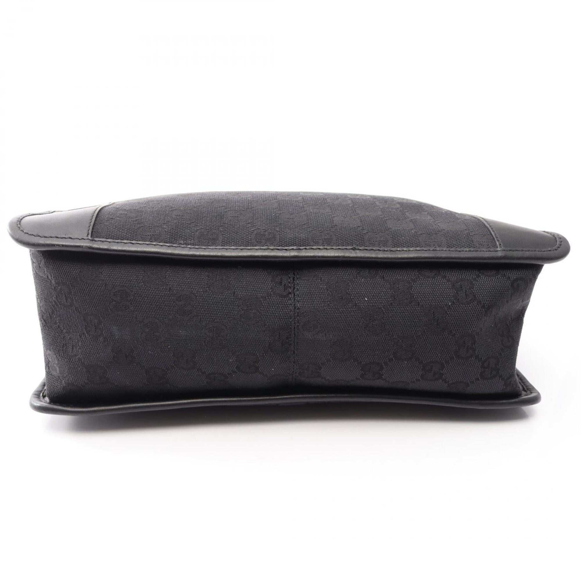 Gucci Black Canvas Leather Handbag Tote Bag (Pre-Owned)