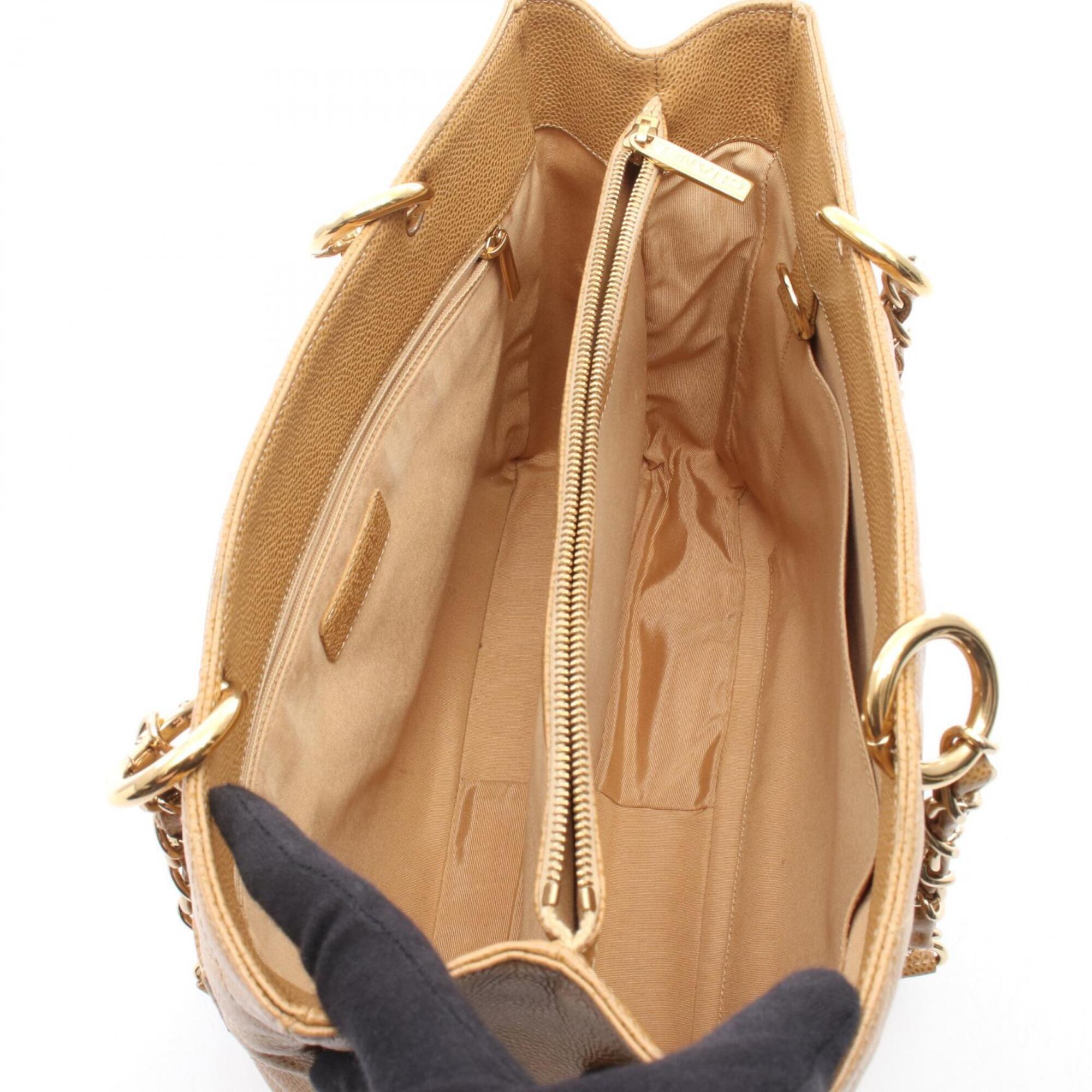 Chanel Brown Grained Calfskin Handbag Tote Bag (Pre-Owned)