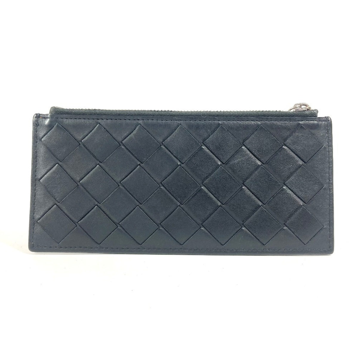 Bottega Veneta Intrecciato Black Leather Coin Purse/Coin Case (Pre-Owned)