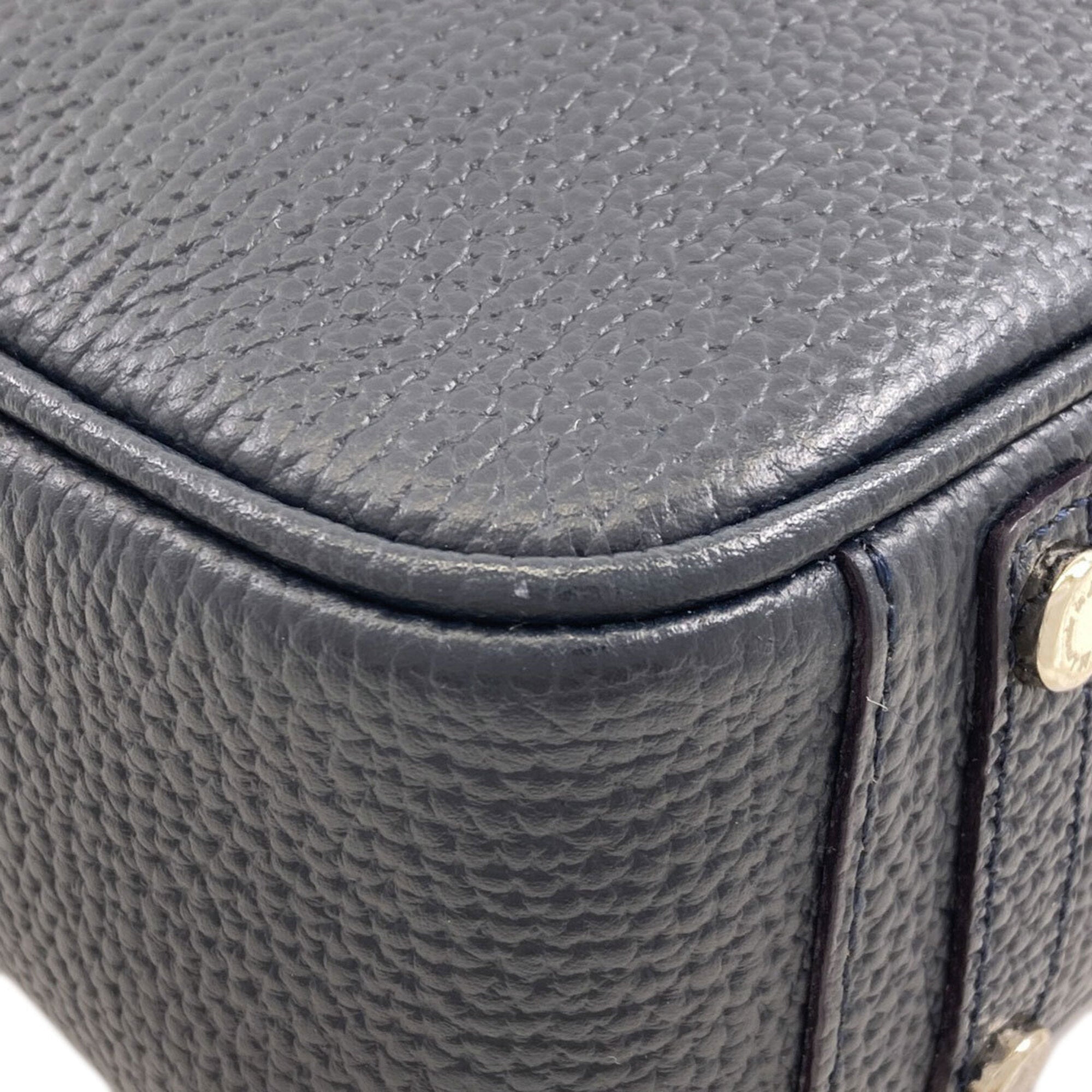A.D.M.J Navy Leather Handbag (Pre-Owned)