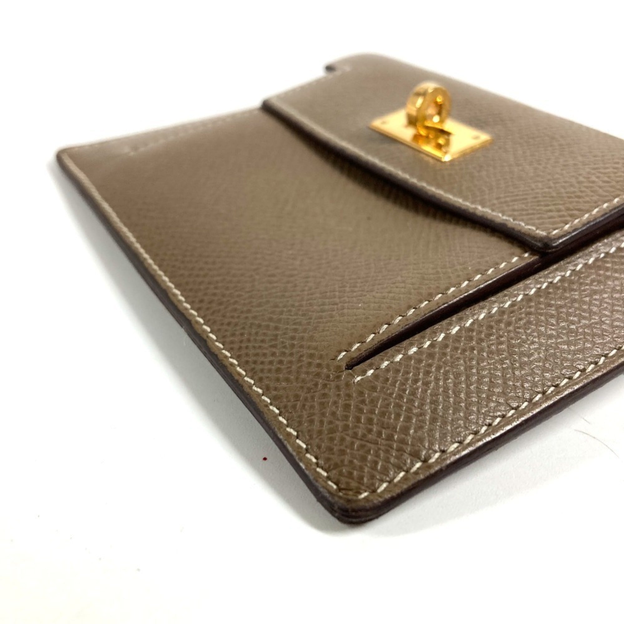 Hermes Etoupe Gray Gray Epsom Leather Coin Purse/Coin Case (Pre-Owned)