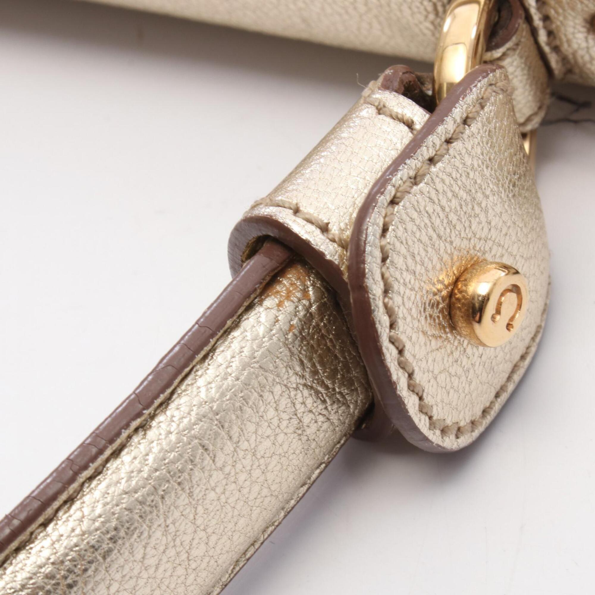 Salvatore Ferragamo Gold Leather Handbag (Pre-Owned)