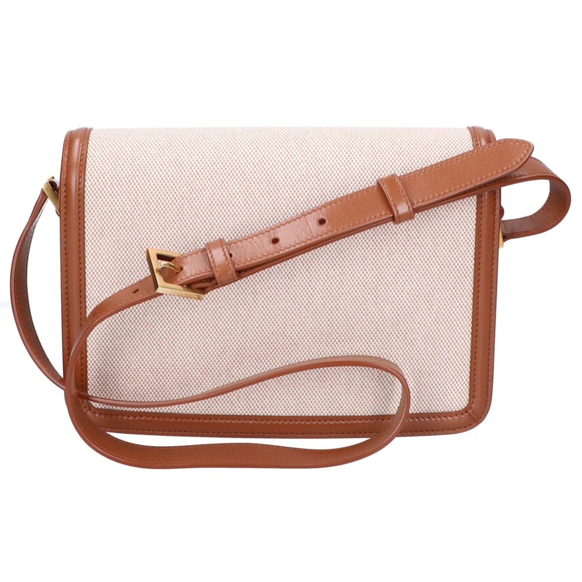 Saint Laurent Brown Canvas Shoulder Bag (Pre-Owned)