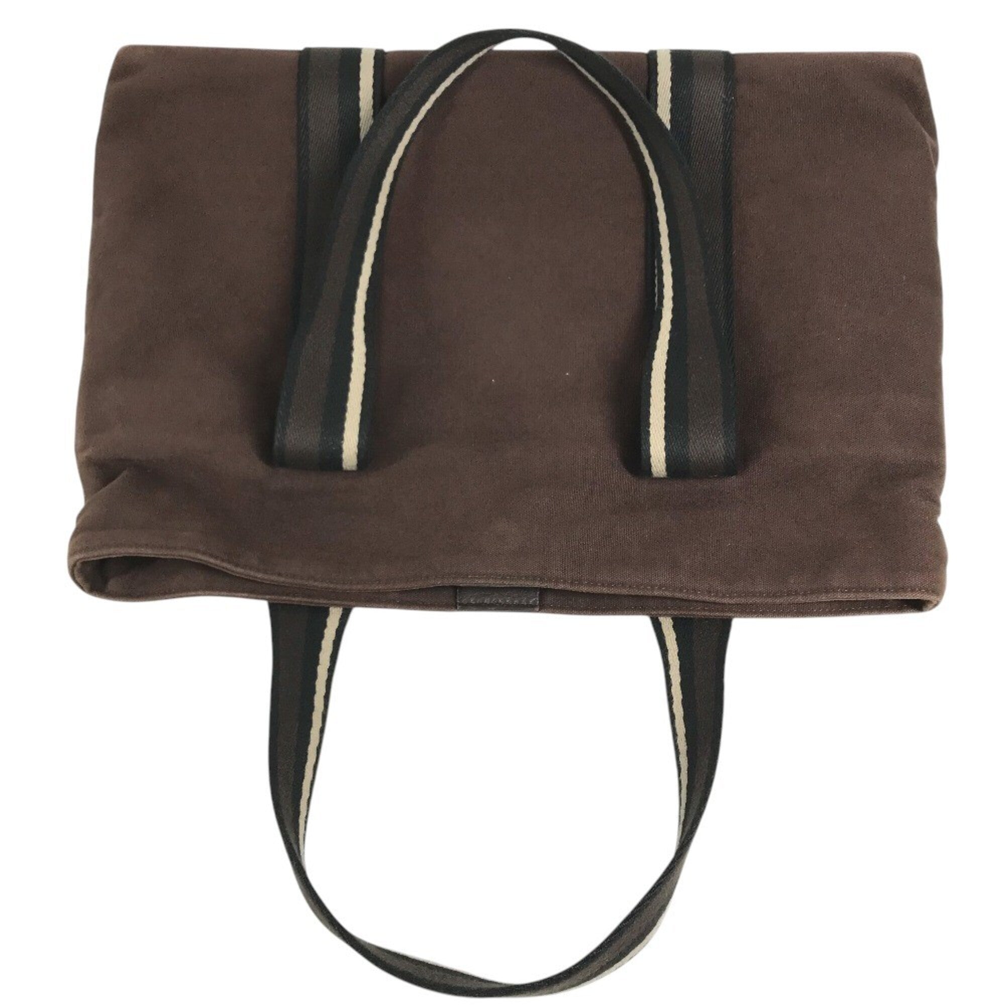 Hermes Brown Canvas Handbag Shoulder Bag Tote Bag (Pre-Owned)
