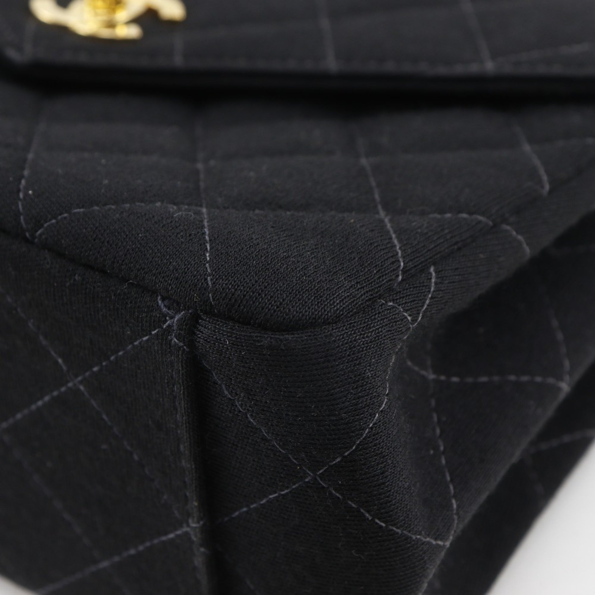 Chanel Black Cotton Shoulder Bag (Pre-Owned)