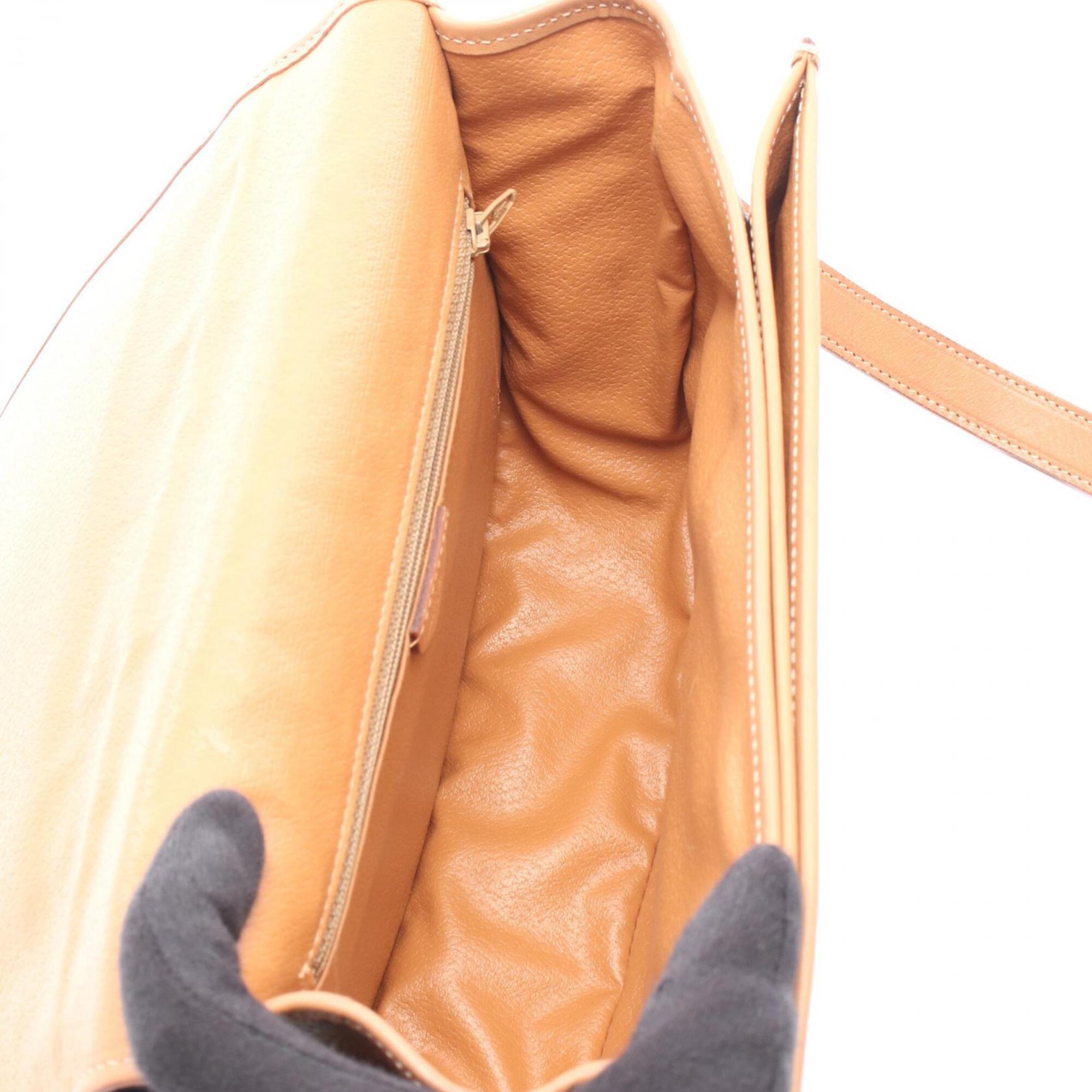 Celine Brown Coated Canvas Leather Handbag Shoulder Bag (Pre-Owned)