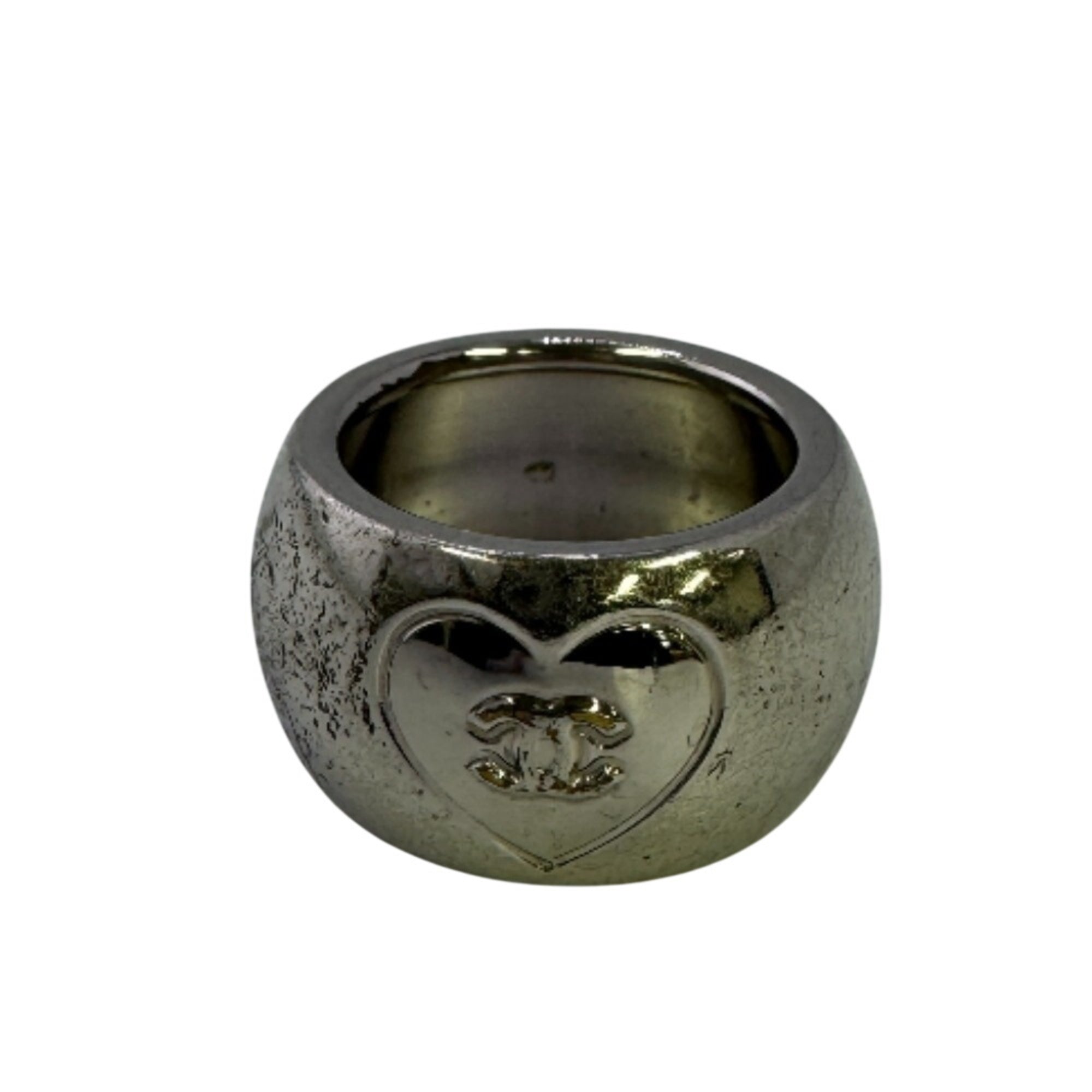 Chanel Silver Metal Band Ring (Pre-Owned)