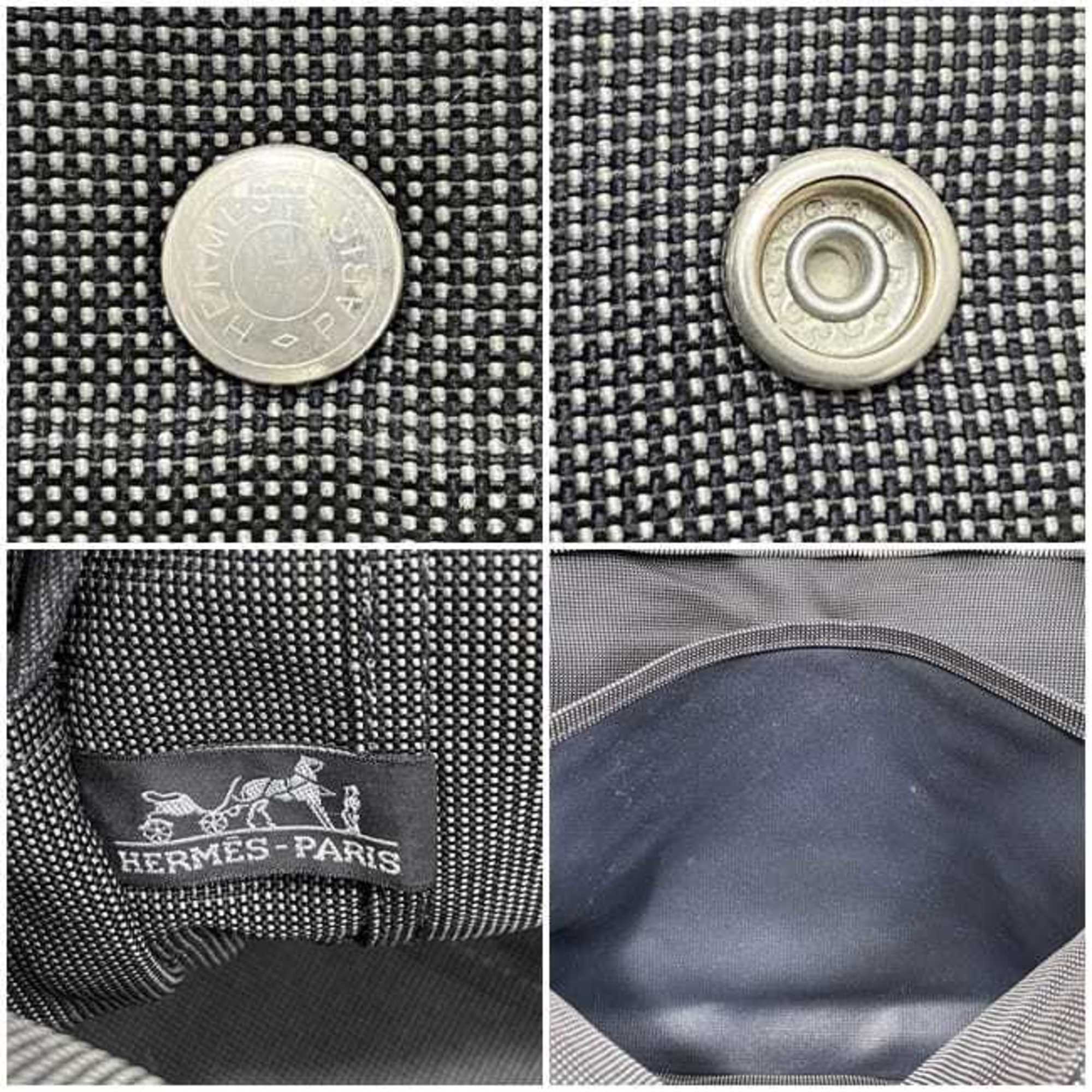 Hermes Gray Canvas Tote Bag (Pre-Owned)